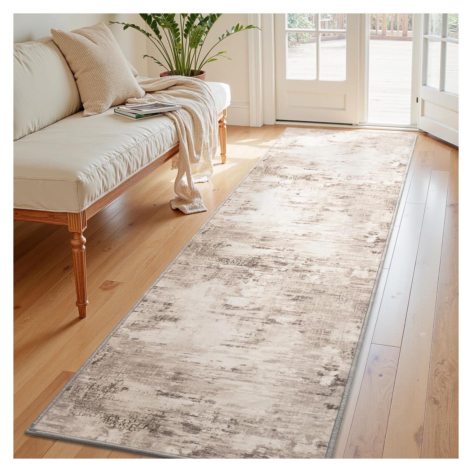 Alfombra Lavable MontVoo 2x6 Antideslizante Suave Marrón