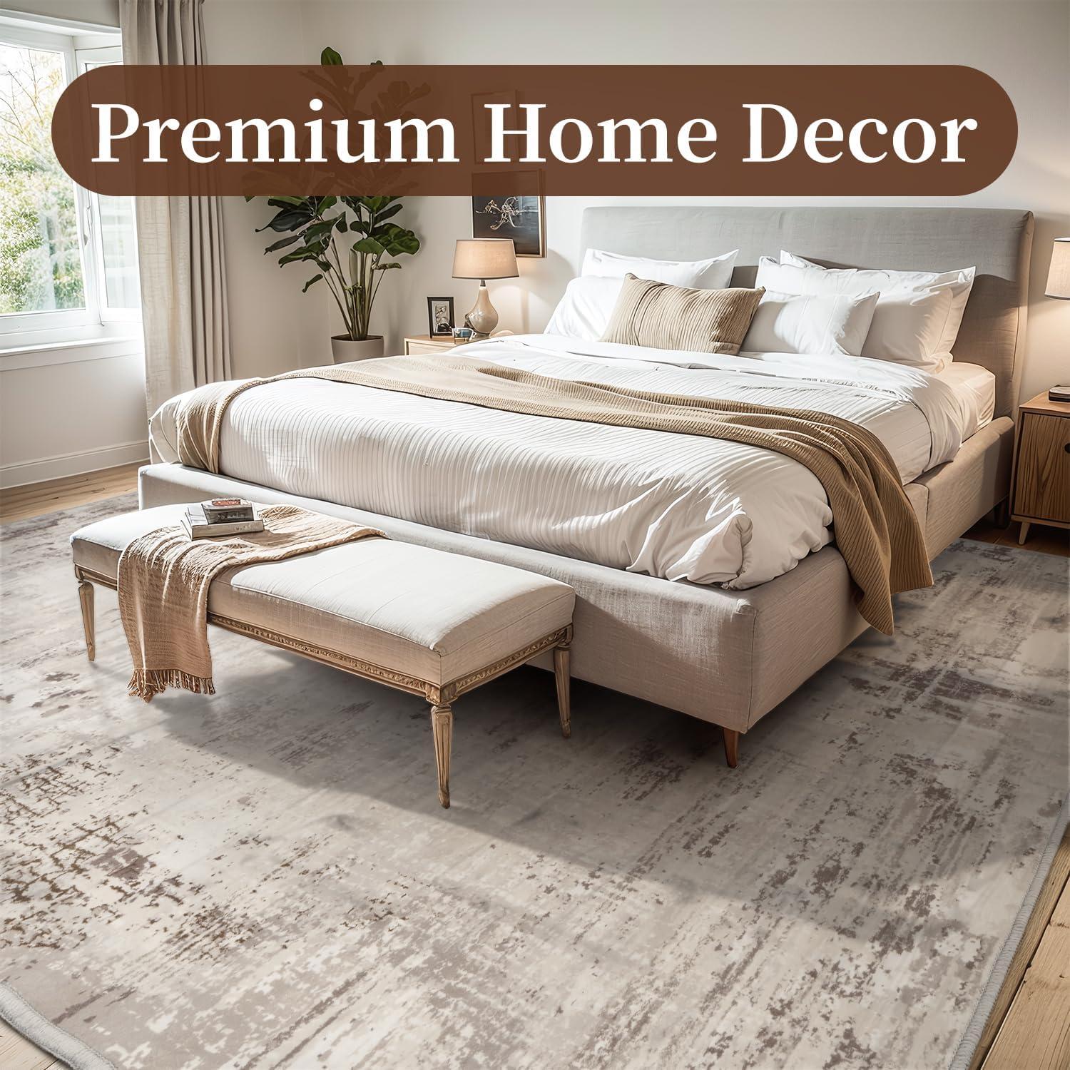 Alfombra Lavable MontVoo 2x6 Antideslizante Suave Marrón