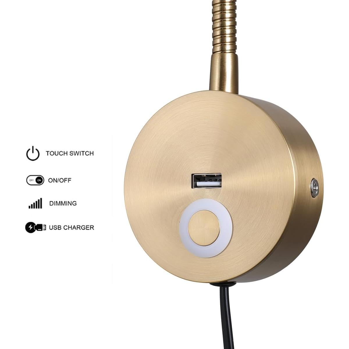 Lámpara de Lectura LED Evethbey - Cuello de Ganso Flexible USB