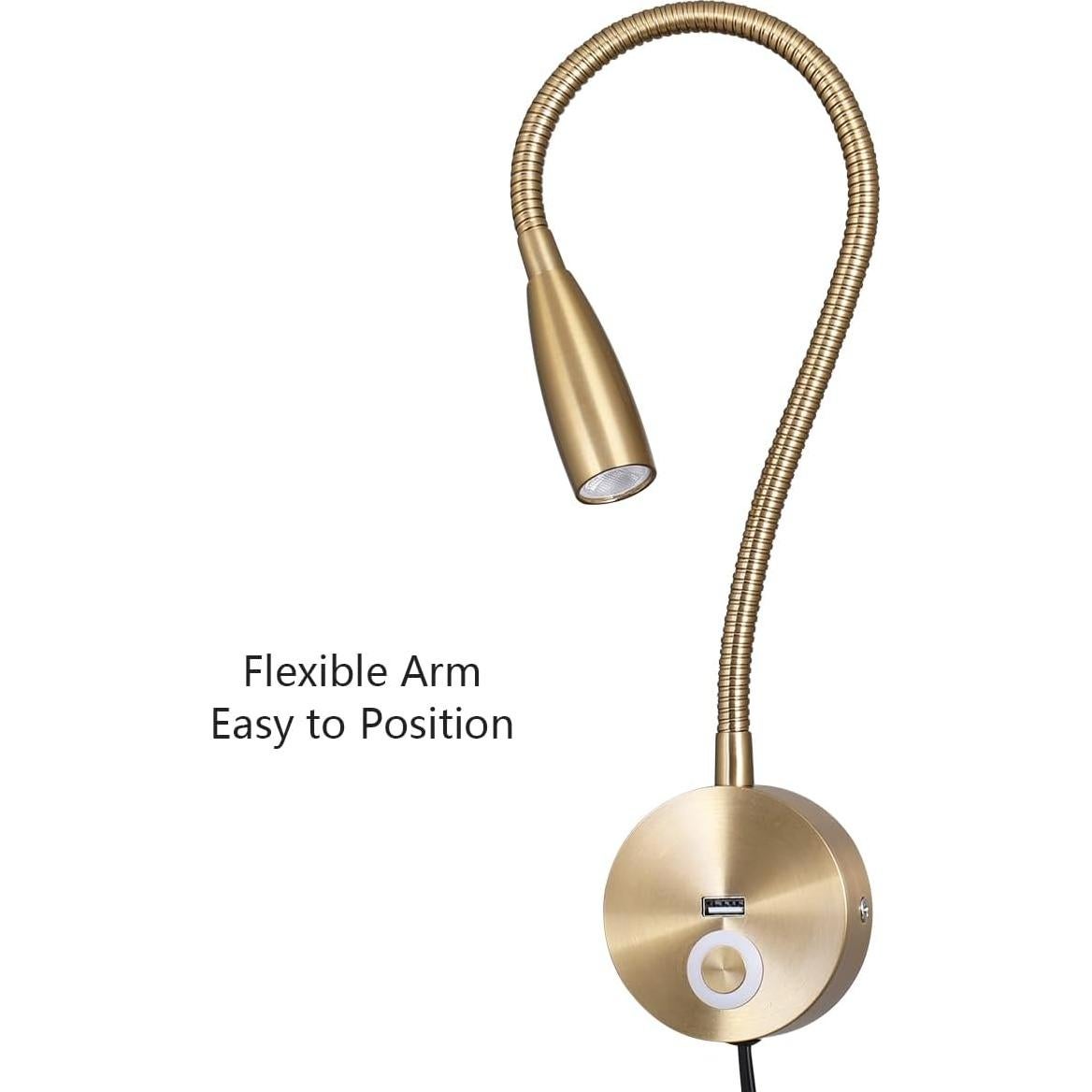 Lámpara de Lectura LED Evethbey - Cuello de Ganso Flexible USB