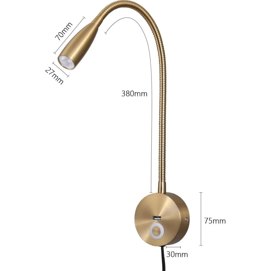 Lámpara de Lectura LED Evethbey - Cuello de Ganso Flexible USB