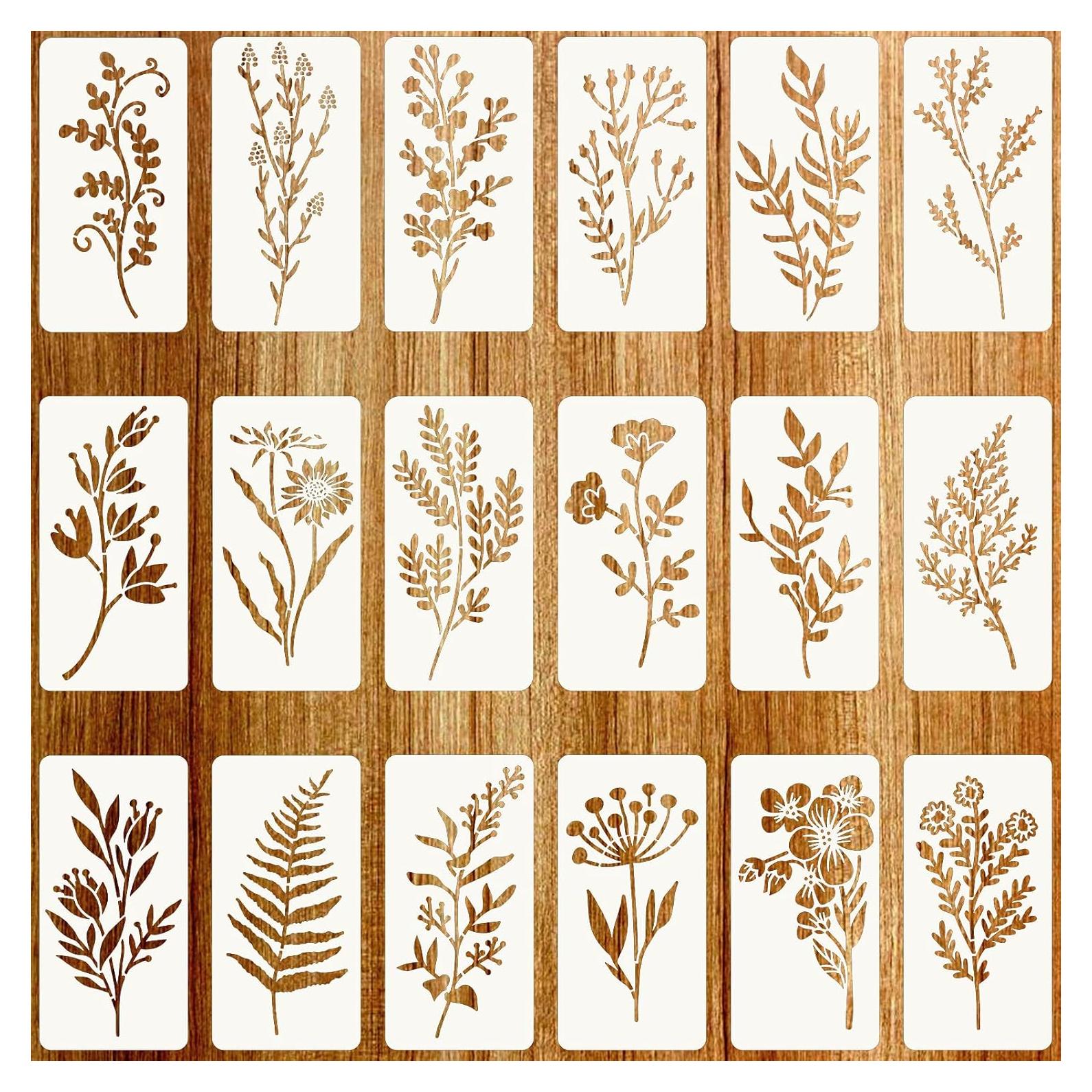 Plantillas Reutilizables para Pintar Flores Jeffdad - 9 Piezas