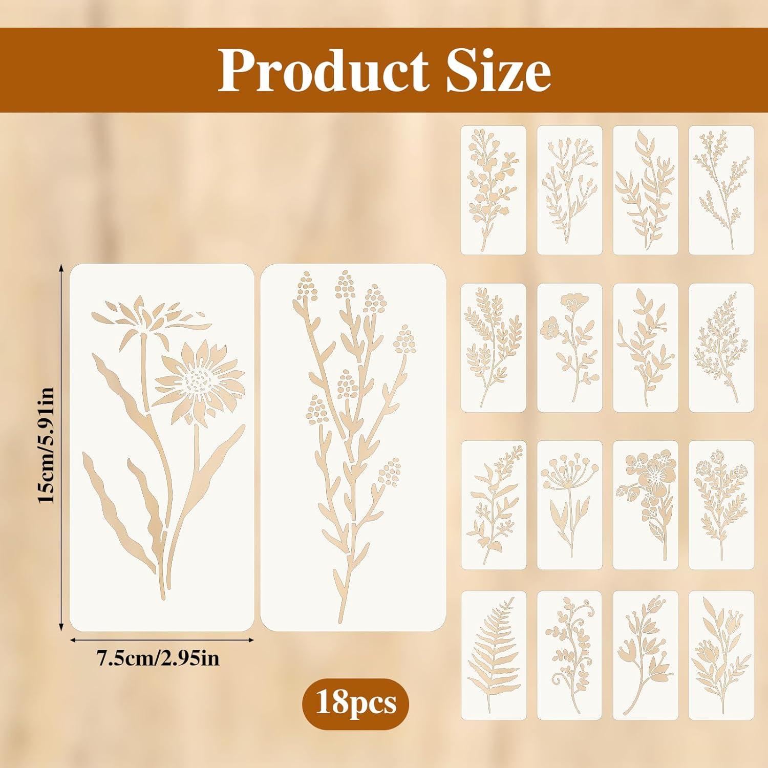 Plantillas Reutilizables para Pintar Flores Jeffdad - 9 Piezas