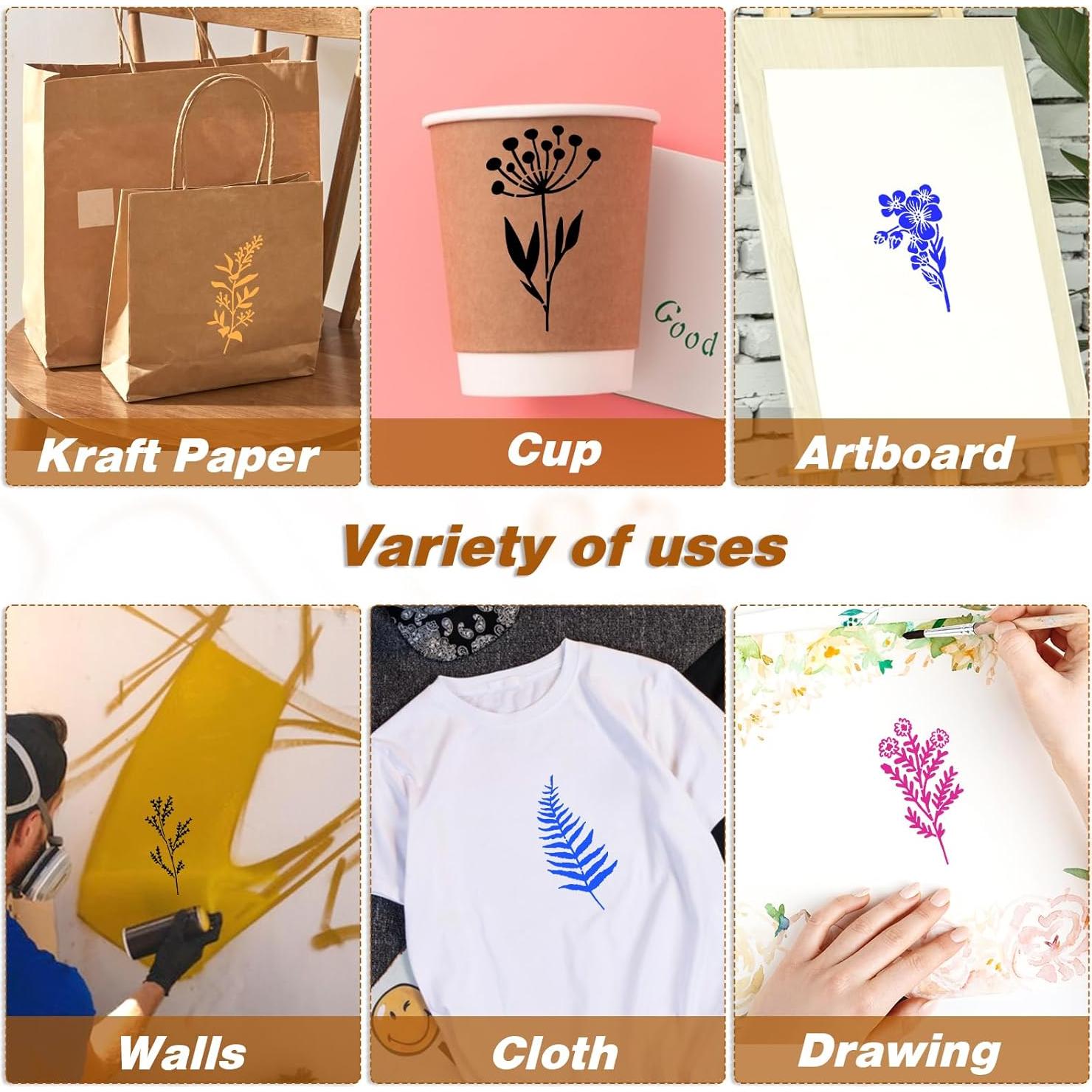 Plantillas Reutilizables para Pintar Flores Jeffdad - 9 Piezas