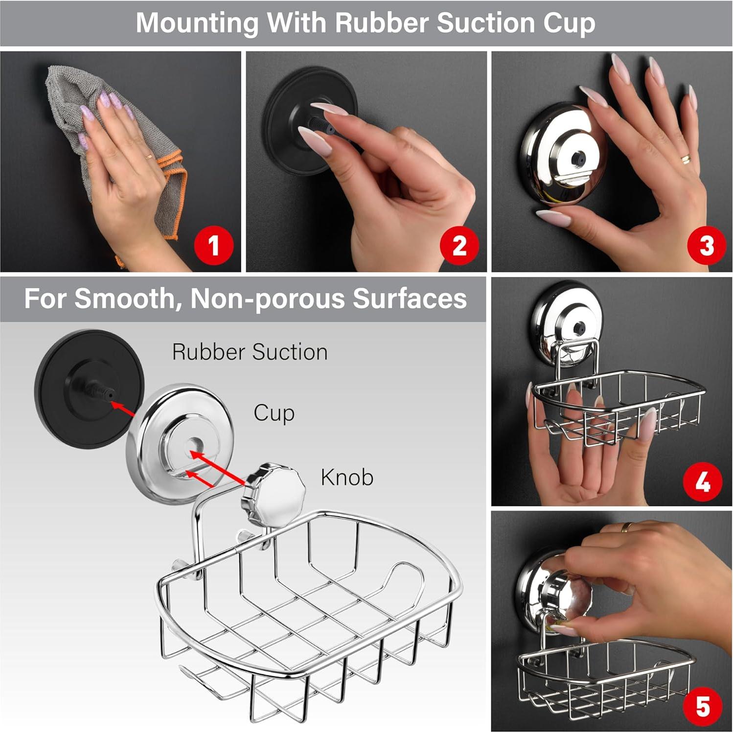 Soporte de Jabón HASKO con Ventosa Acero Inoxidable 11x12.7cm