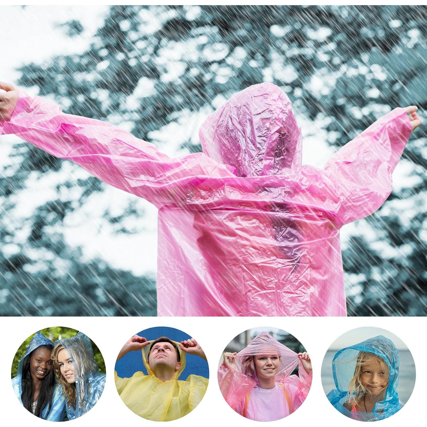 6 Ponchos de Lluvia Desechables Xrkuu para Adultos - Impermeables