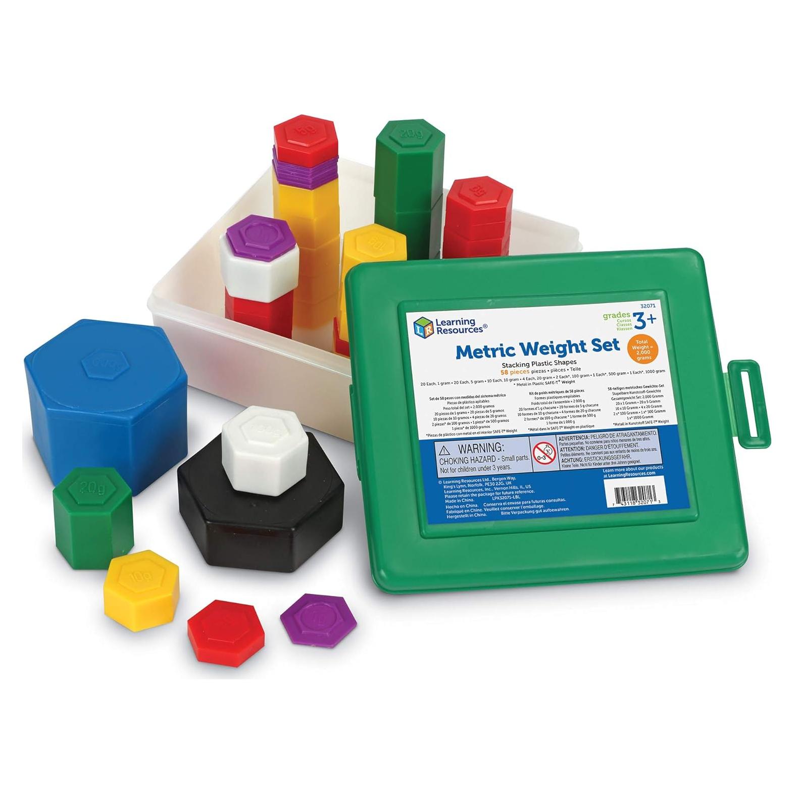 Juego de Pesas Métricas Learning Resources 58 Piezas 1g a 1000g