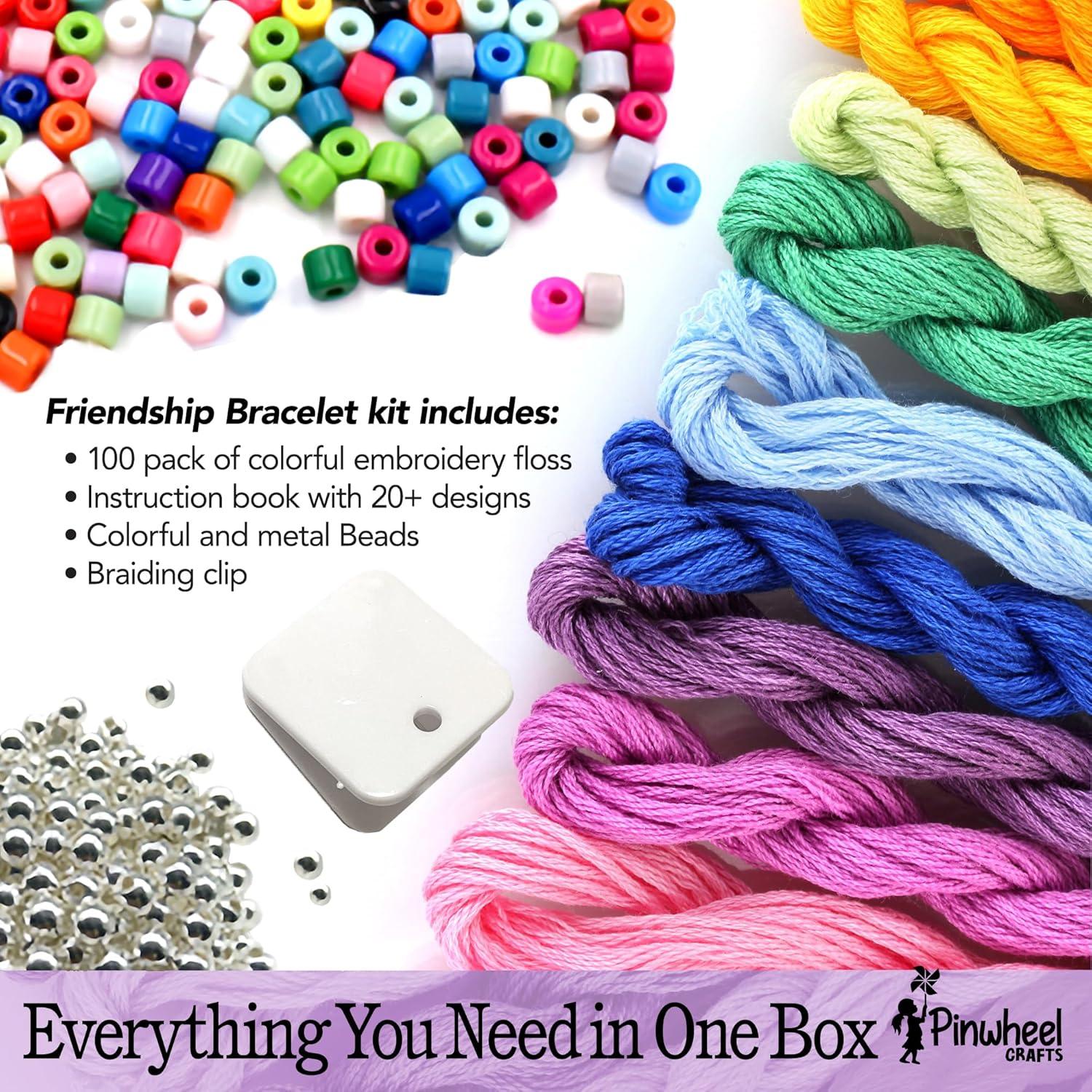 Kit de Pulsera de Amistad Pinwheel Crafts - 100 Hilos Multicolor