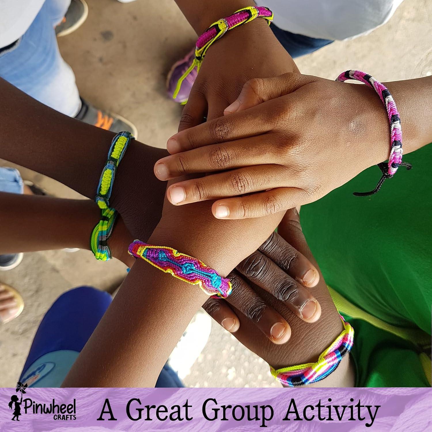 Kit de Pulsera de Amistad Pinwheel Crafts - 100 Hilos Multicolor