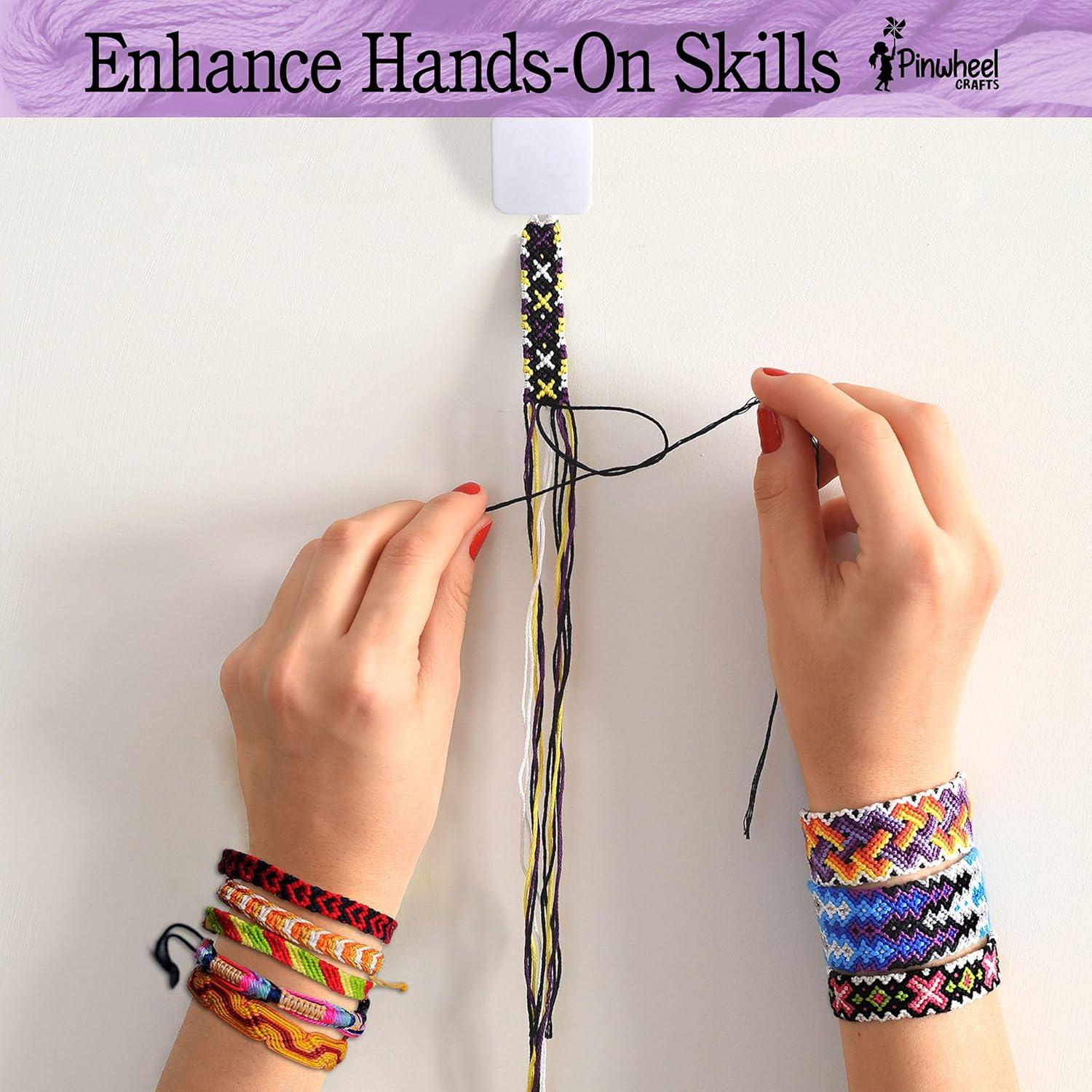 Kit de Pulsera de Amistad Pinwheel Crafts - 100 Hilos Multicolor