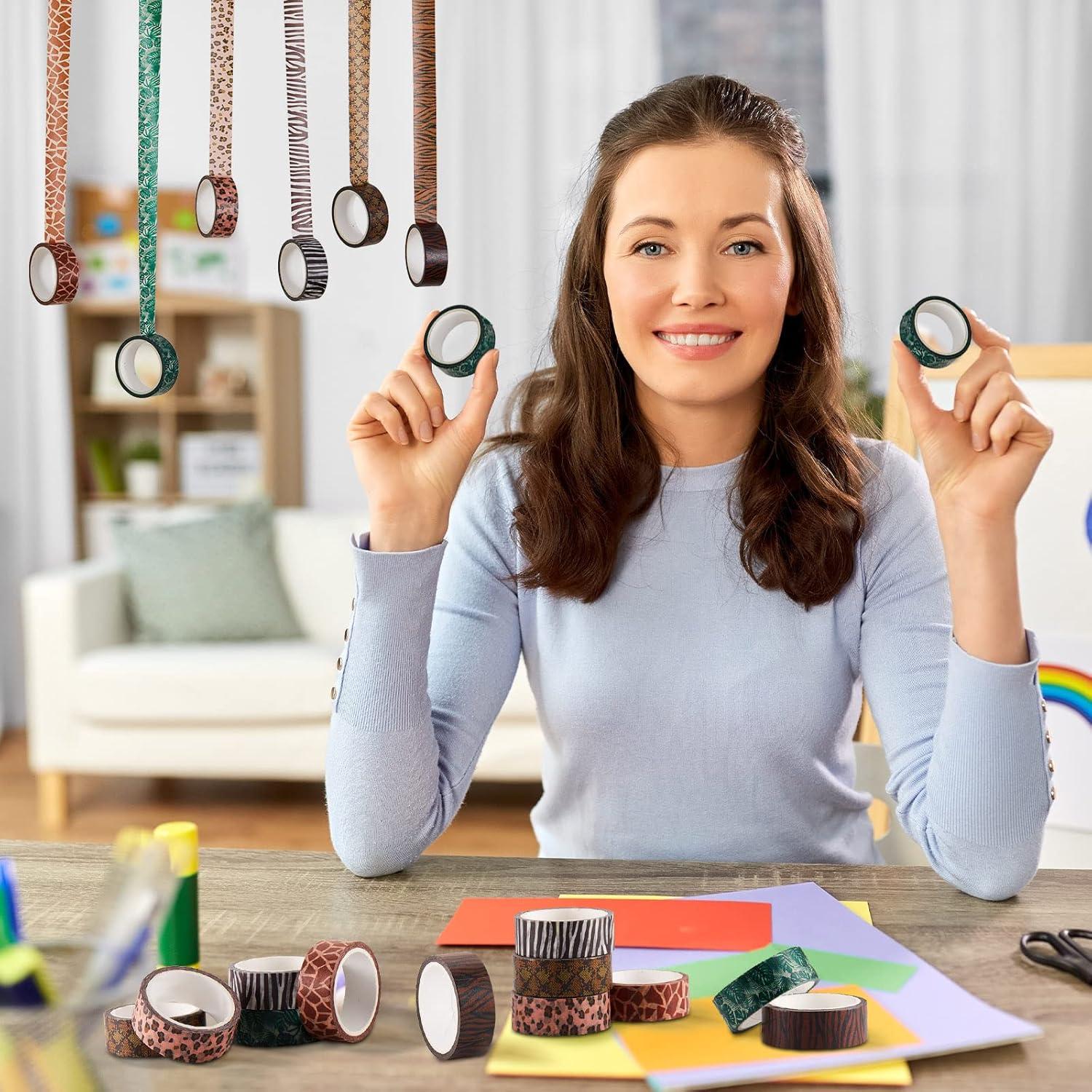 Cinta Washi Decorativa Lewtemi 12 Rollos Animales 5m 15mm