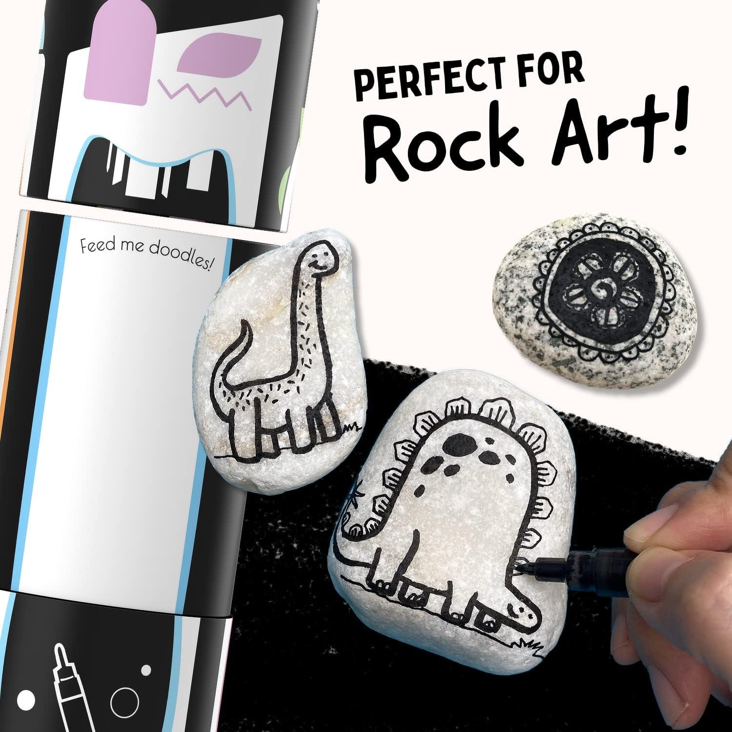 Set de 5 Marcadores de Pintura Acrílica Negra Funcils - Punta Fina 1mm a 15mm