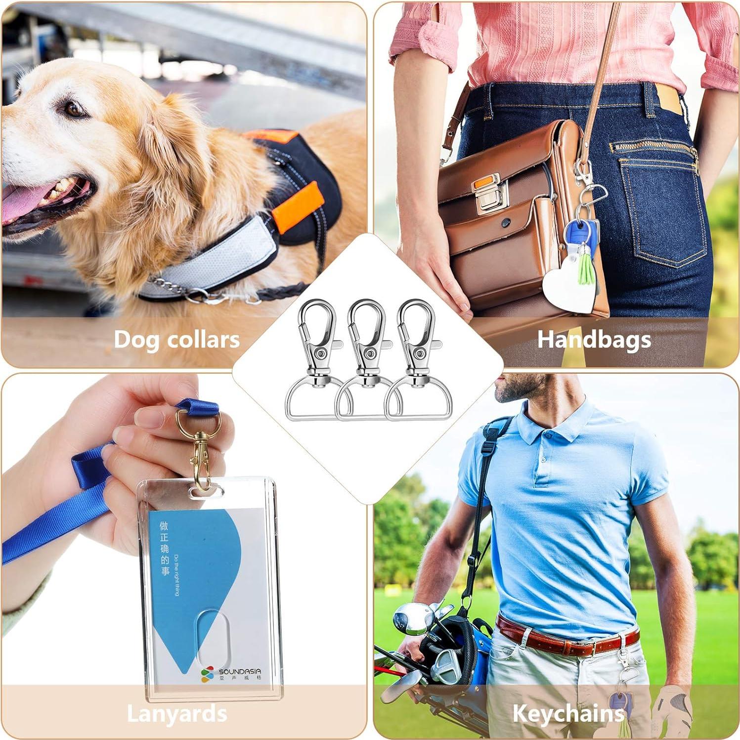 Hotop 100 Pcs Ganchos de Resorte y Anillos en D 20 mm