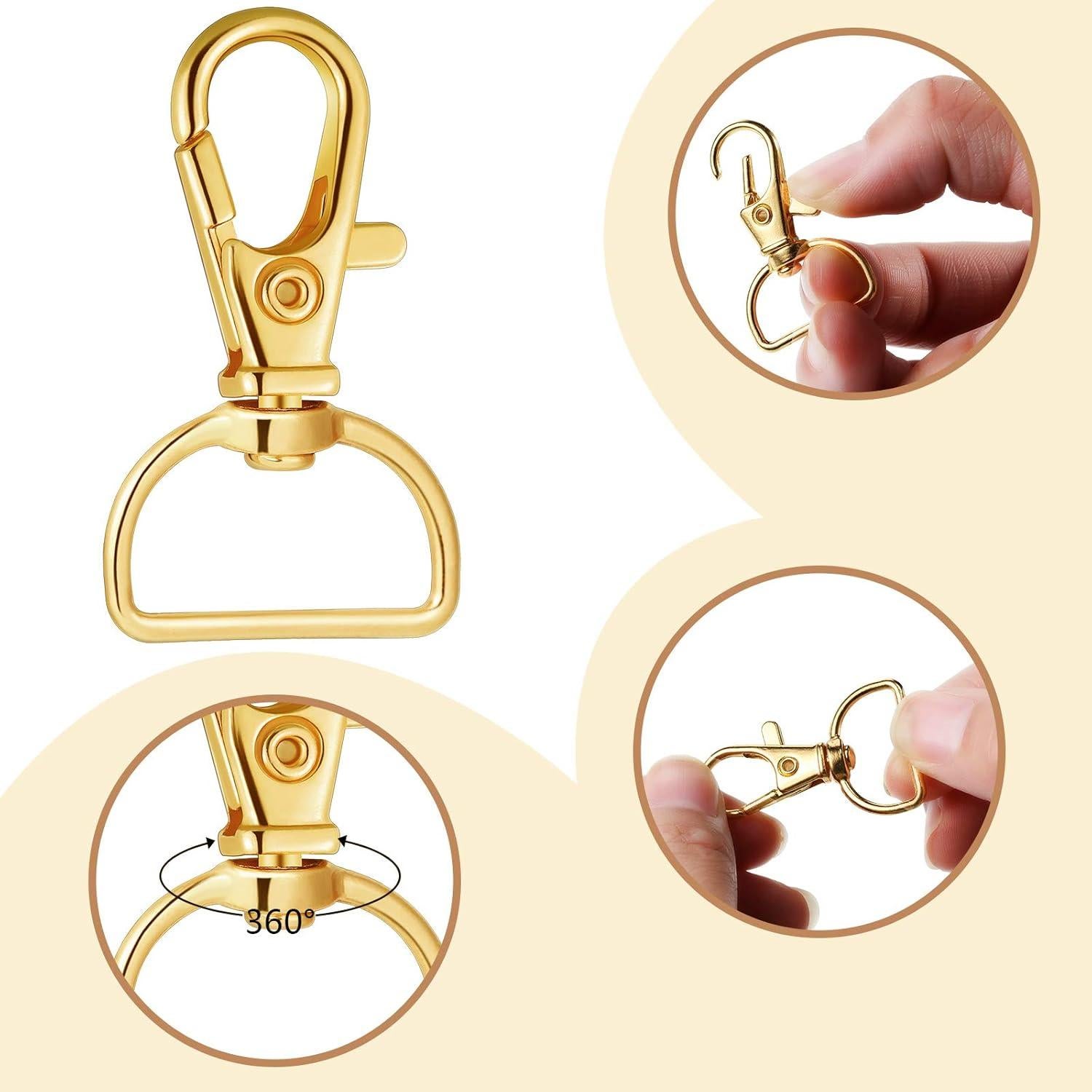 Hotop 100 Pcs Ganchos de Resorte y Anillos en D 20 mm