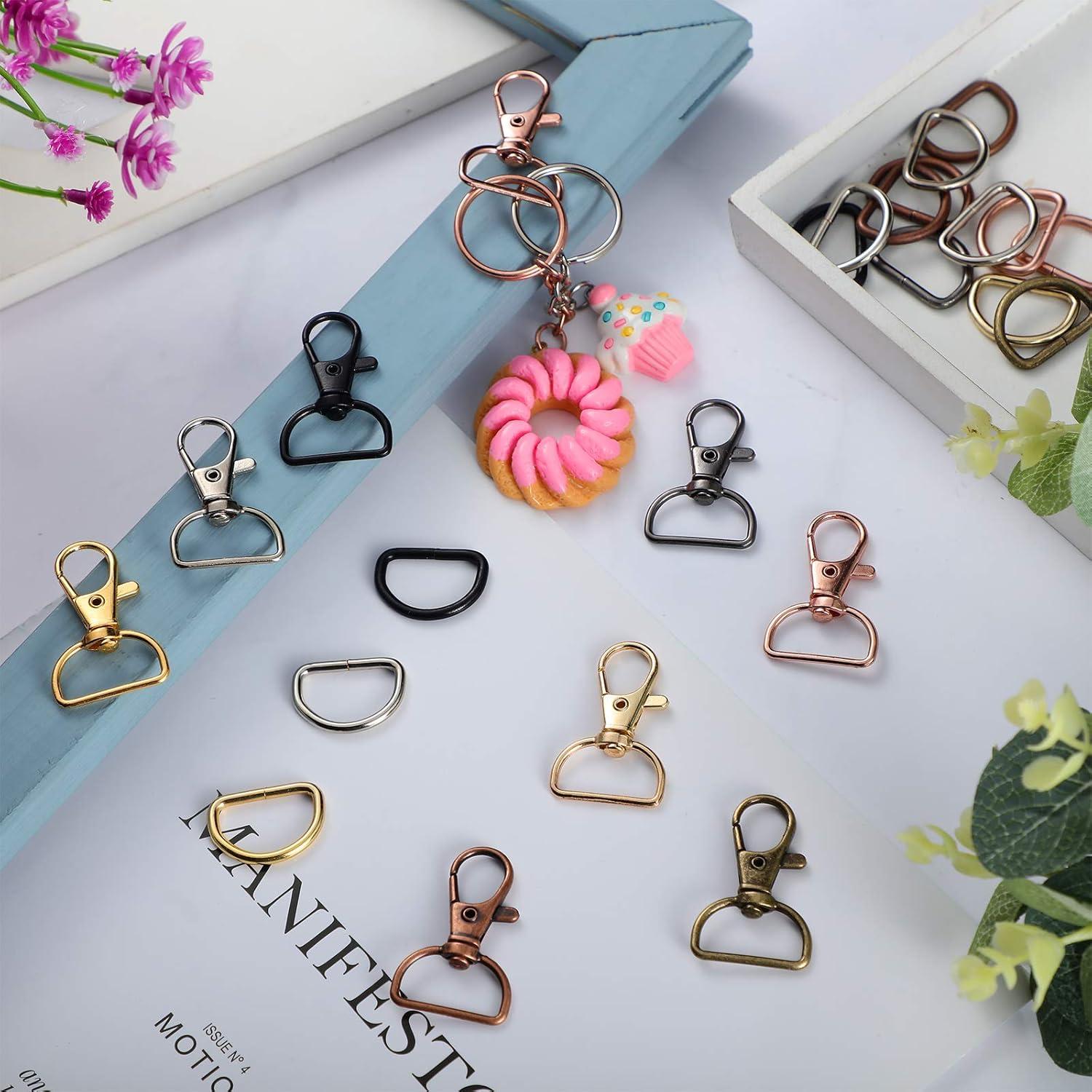 Hotop 100 Pcs Ganchos de Resorte y Anillos en D 20 mm