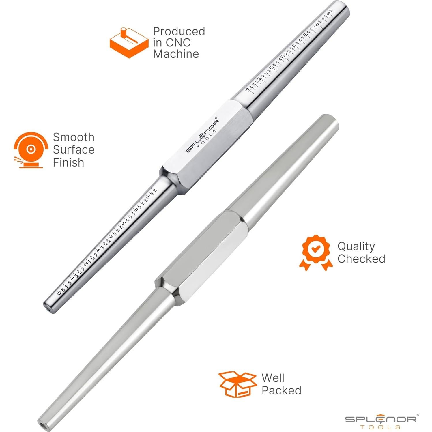 Anillo Mandril de Acero Splenor 33 cm US 0-15 Sin Estrías