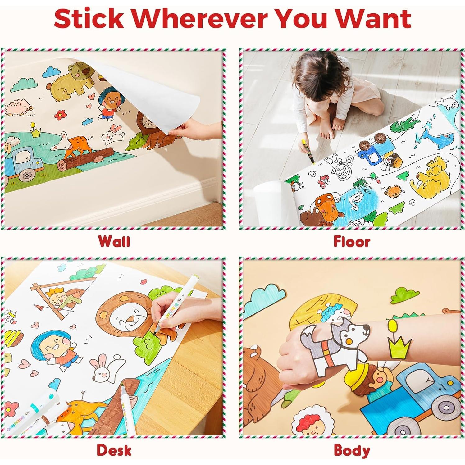 Rollo de Colorear Adhesivo Jar Melo Animales 299.72x39.94 cm