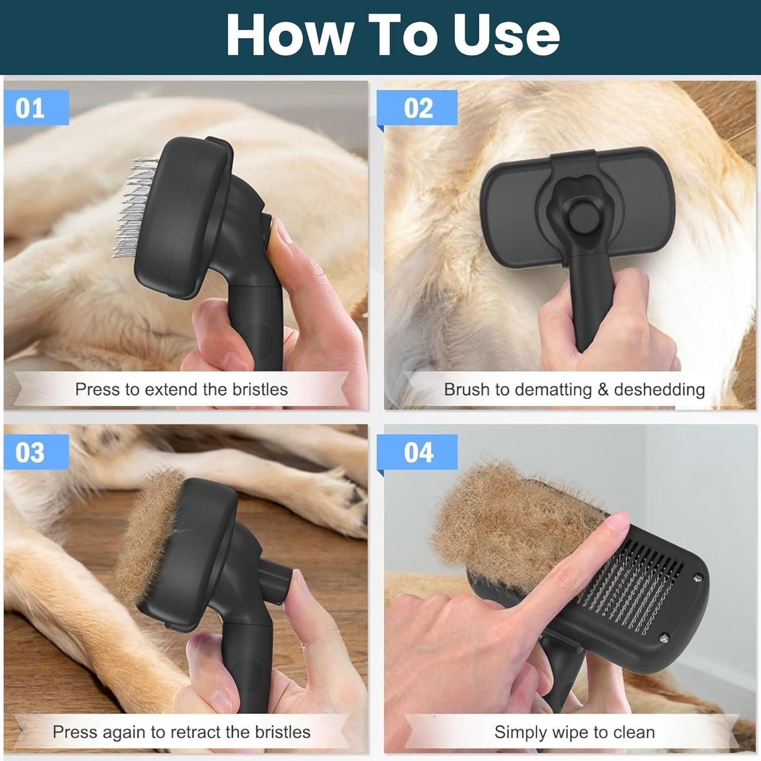 Cepillo Autolimpiante Richpet para Perros y Gatos Grande