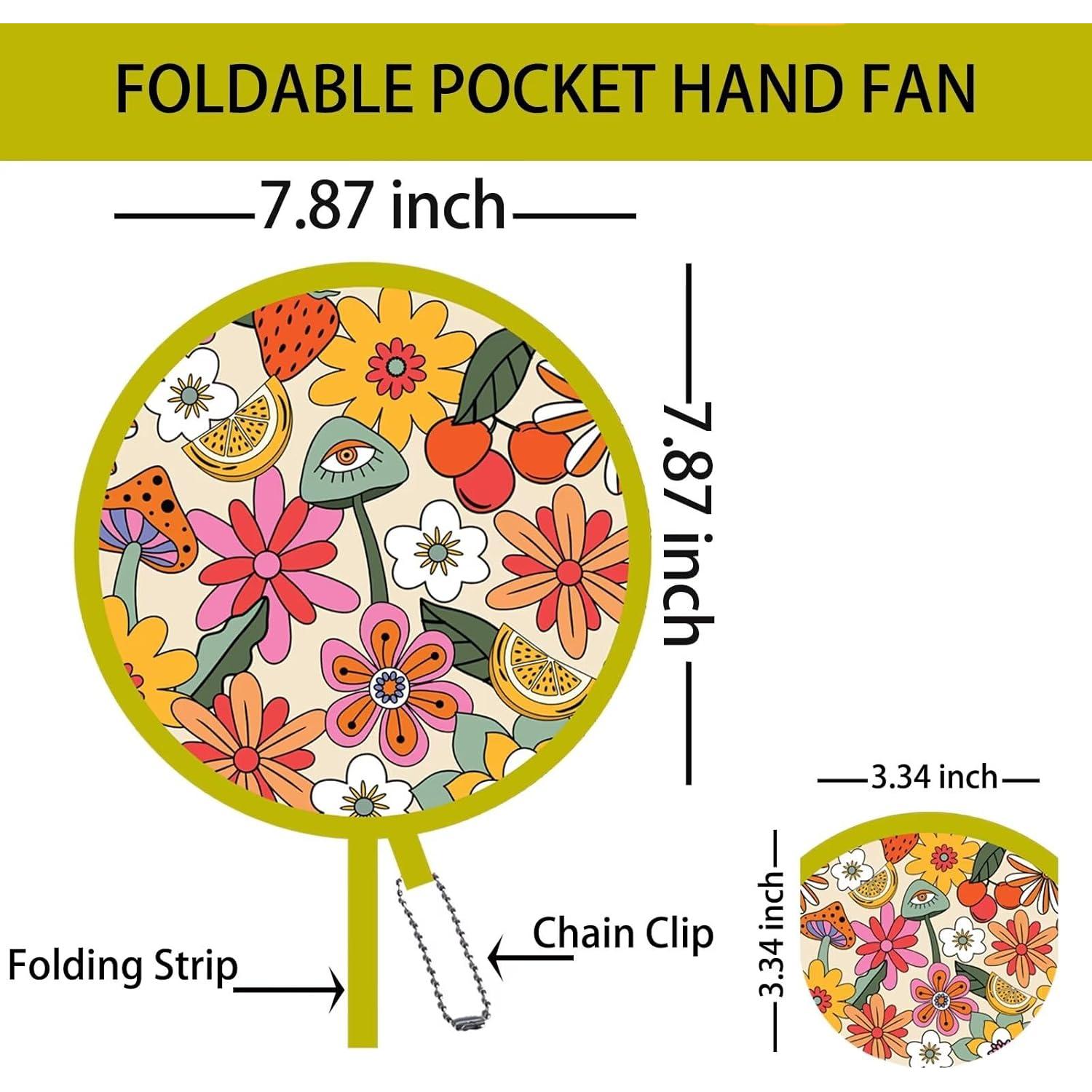 Paquete de 4 Ventiladores de Mano SUJJY Retro Plegables Coloridos