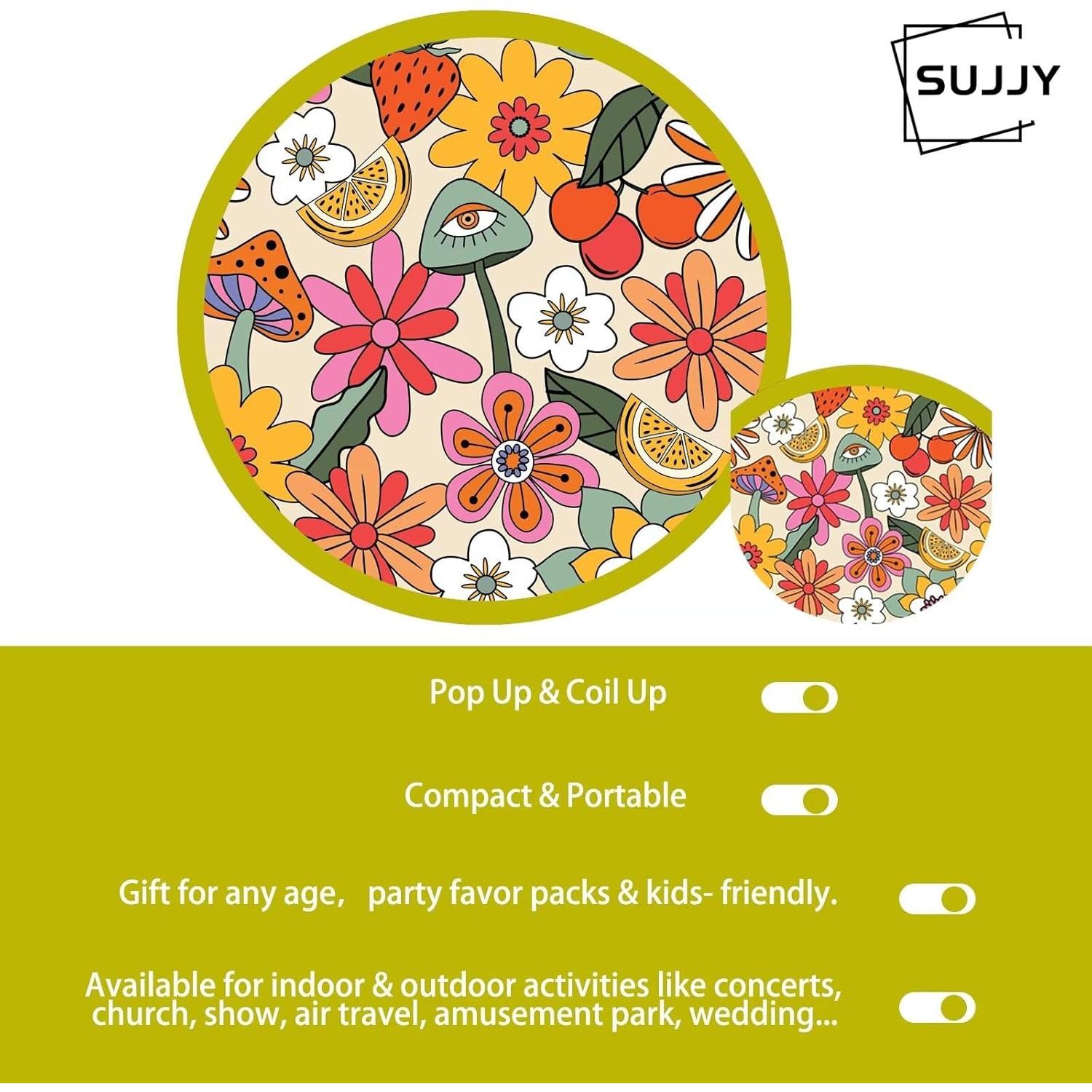 Paquete de 4 Ventiladores de Mano SUJJY Retro Plegables Coloridos