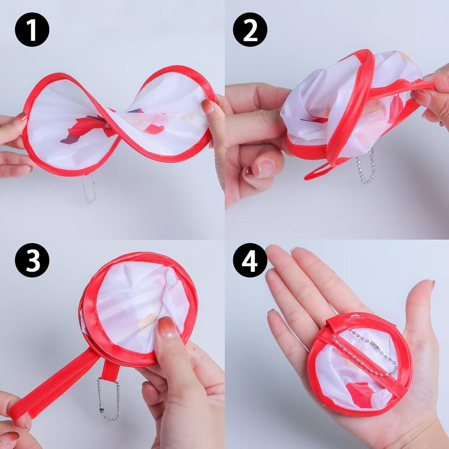 Paquete de 4 Ventiladores de Mano SUJJY Retro Plegables Coloridos