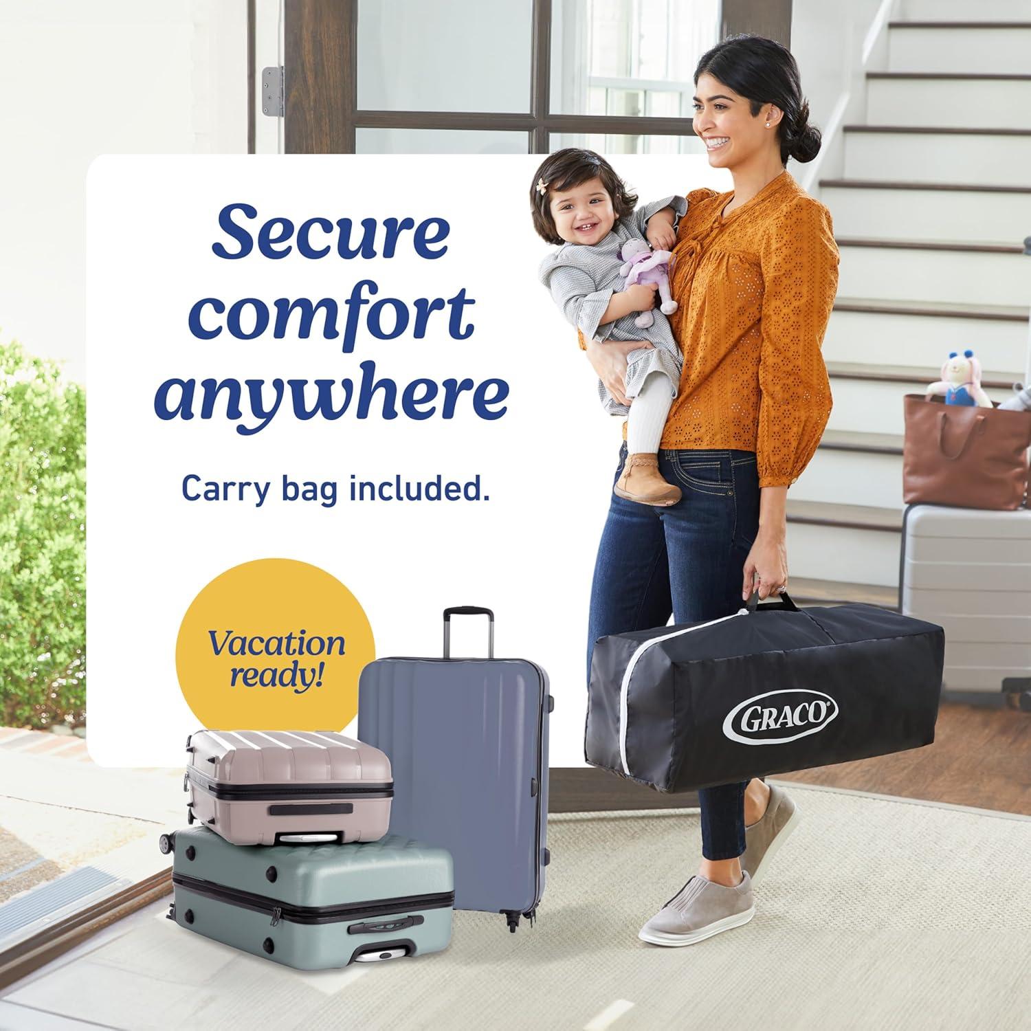 Parque Infantil Graco On The Go Zip con Moisés y Plegado Compacto