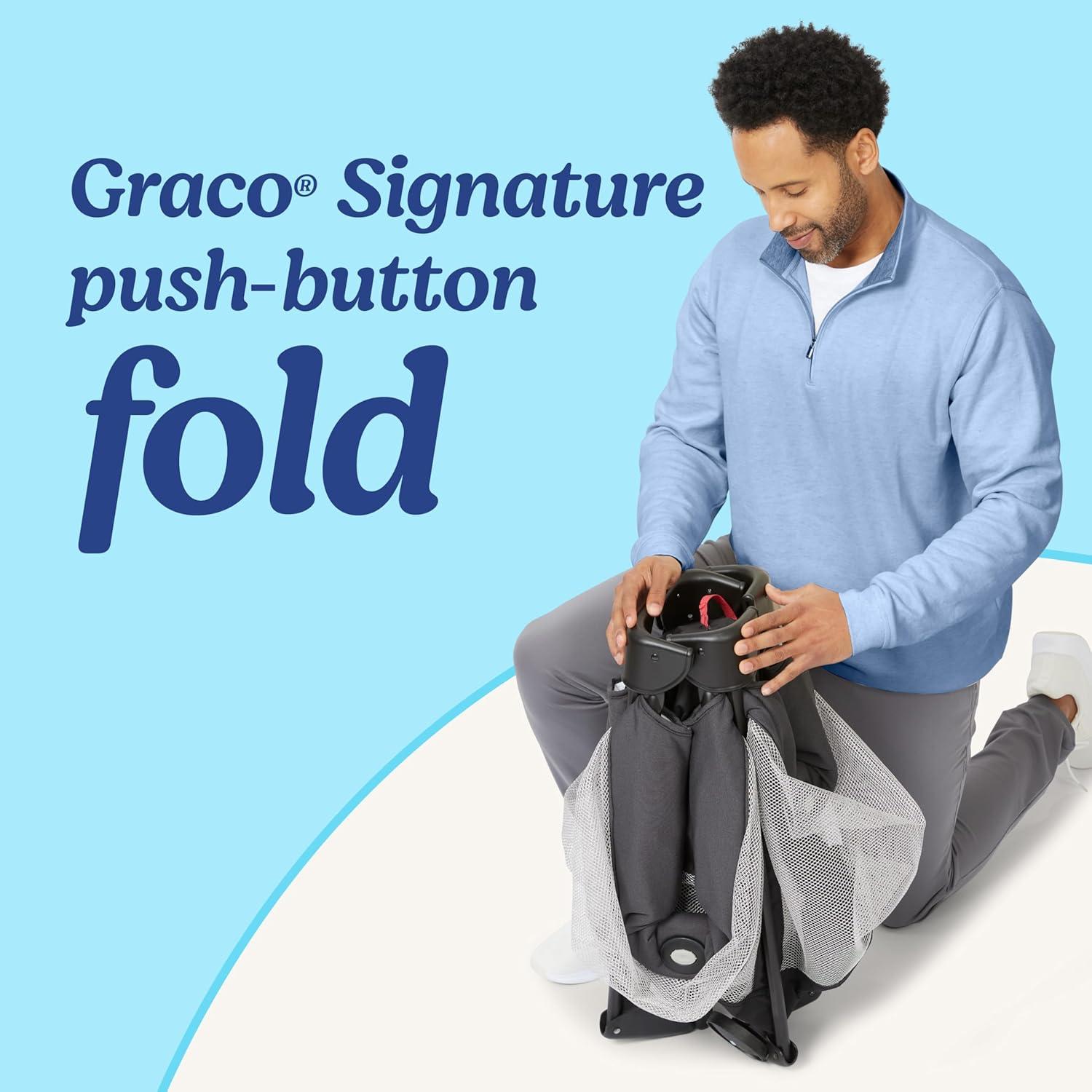 Parque Infantil Graco On The Go Zip con Moisés y Plegado Compacto