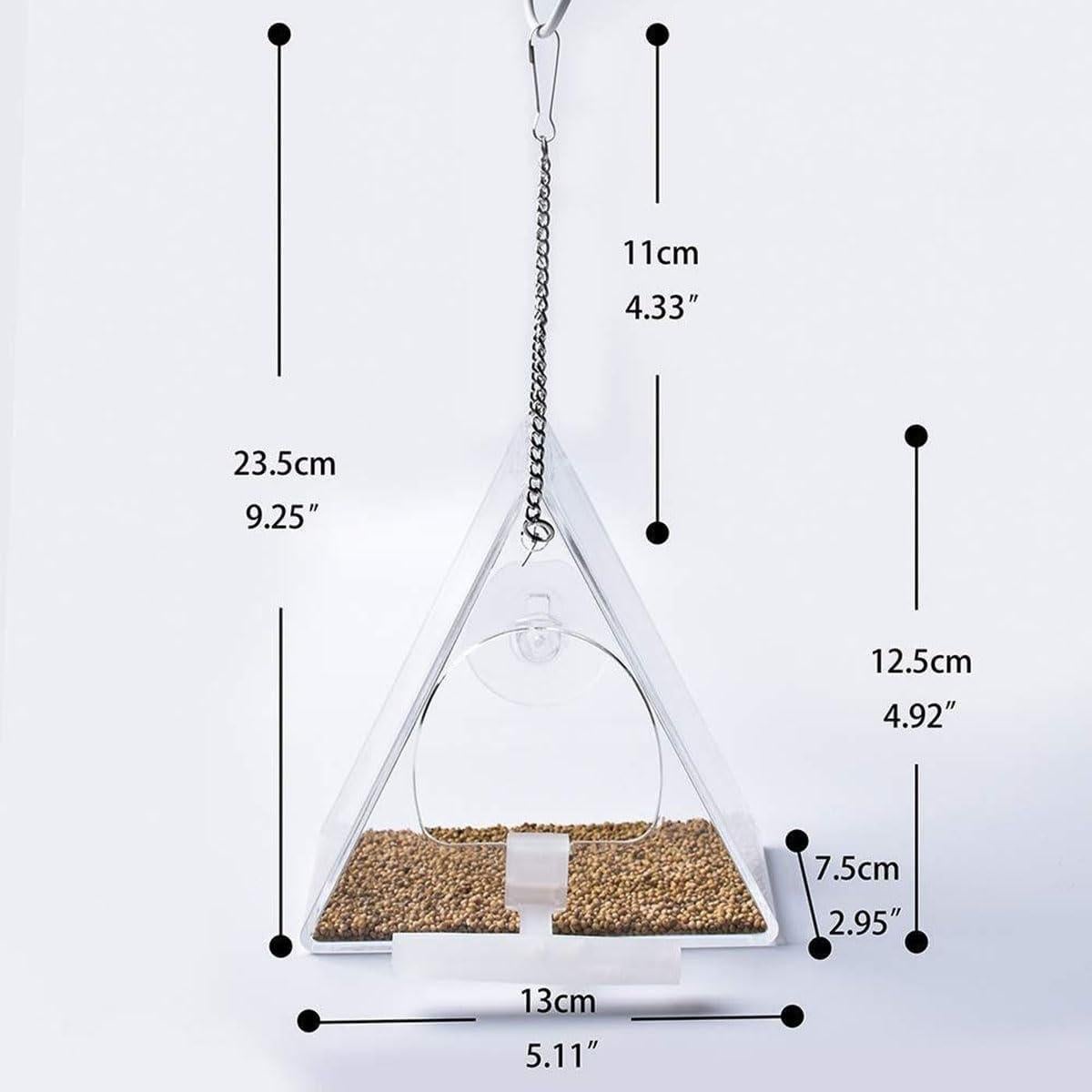Comedero de Aves Acrílico BHFK Triangular para Ventana