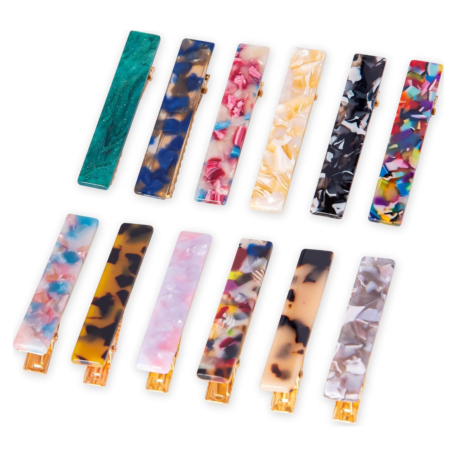 12 Clips de Cabello Multicolor Cptots - Accesorios para Mujeres