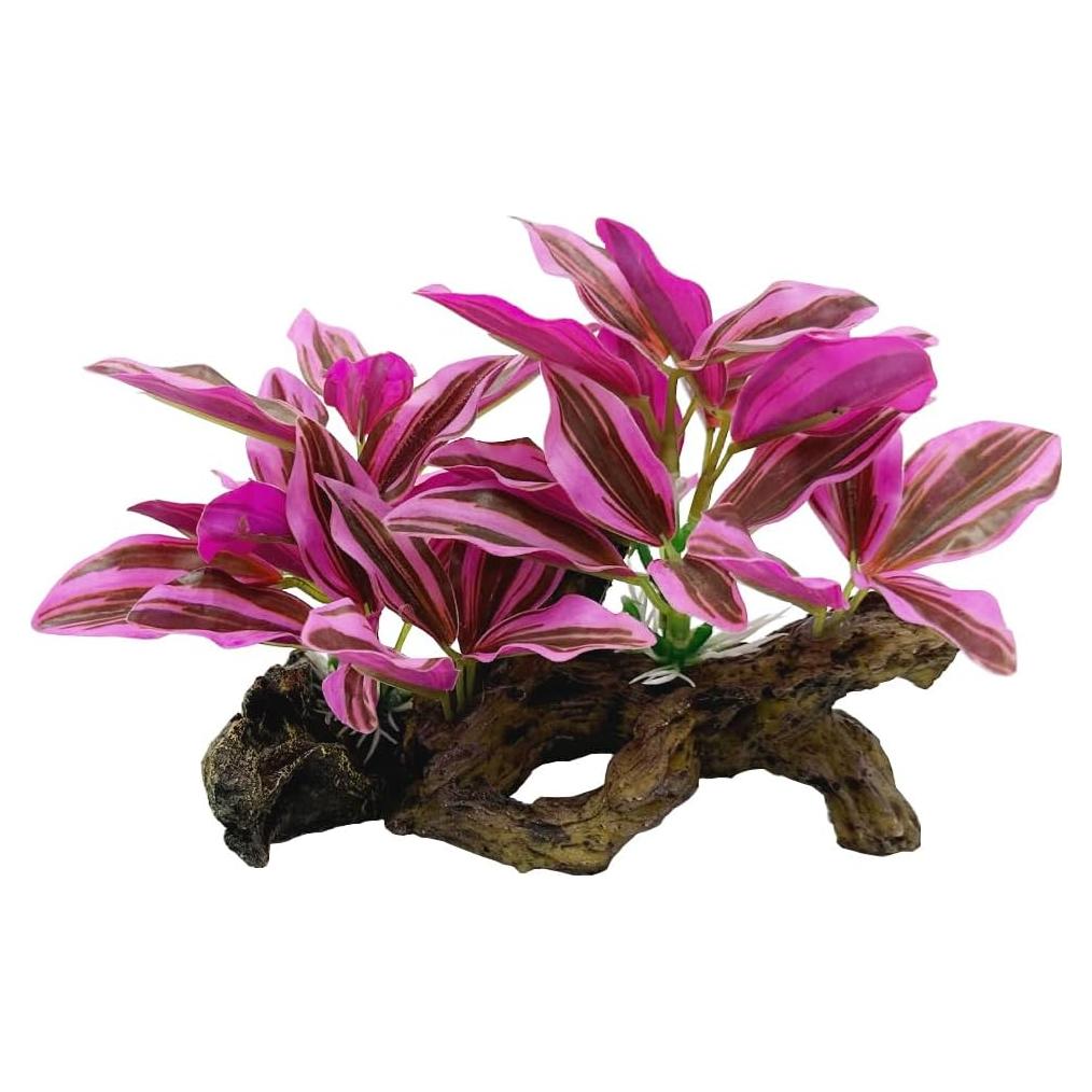 Decoraciones para Acuarios Smoothedo-Pets Hoja Rosa 2 Piezas