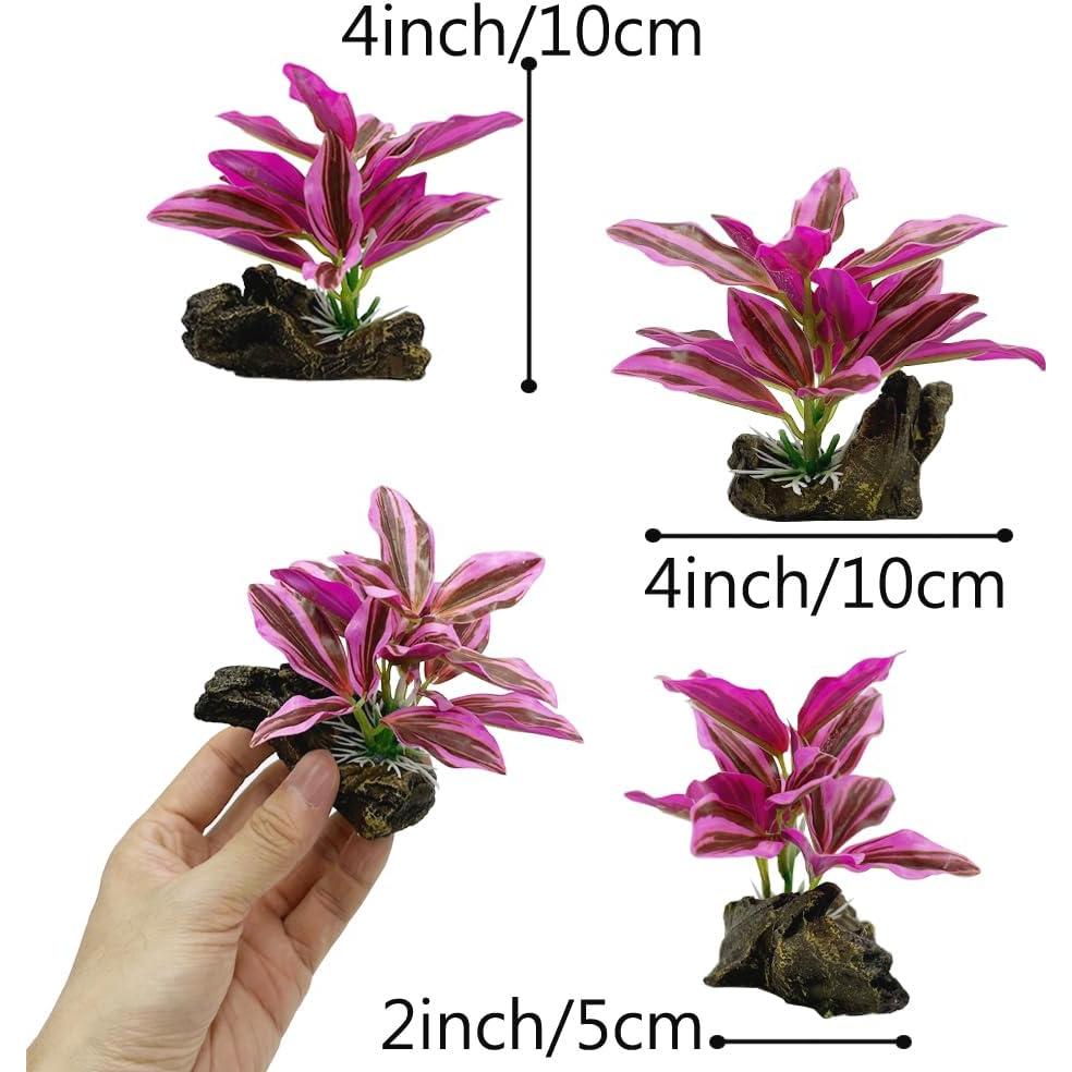 Decoraciones para Acuarios Smoothedo-Pets Hoja Rosa 2 Piezas