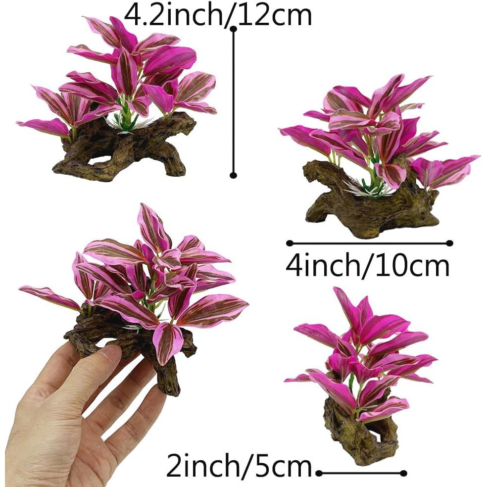 Decoraciones para Acuarios Smoothedo-Pets Hoja Rosa 2 Piezas