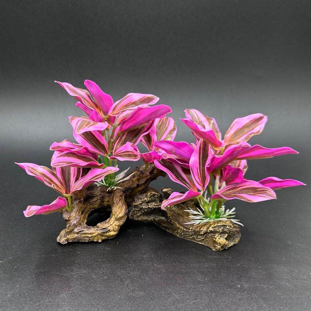 Decoraciones para Acuarios Smoothedo-Pets Hoja Rosa 2 Piezas