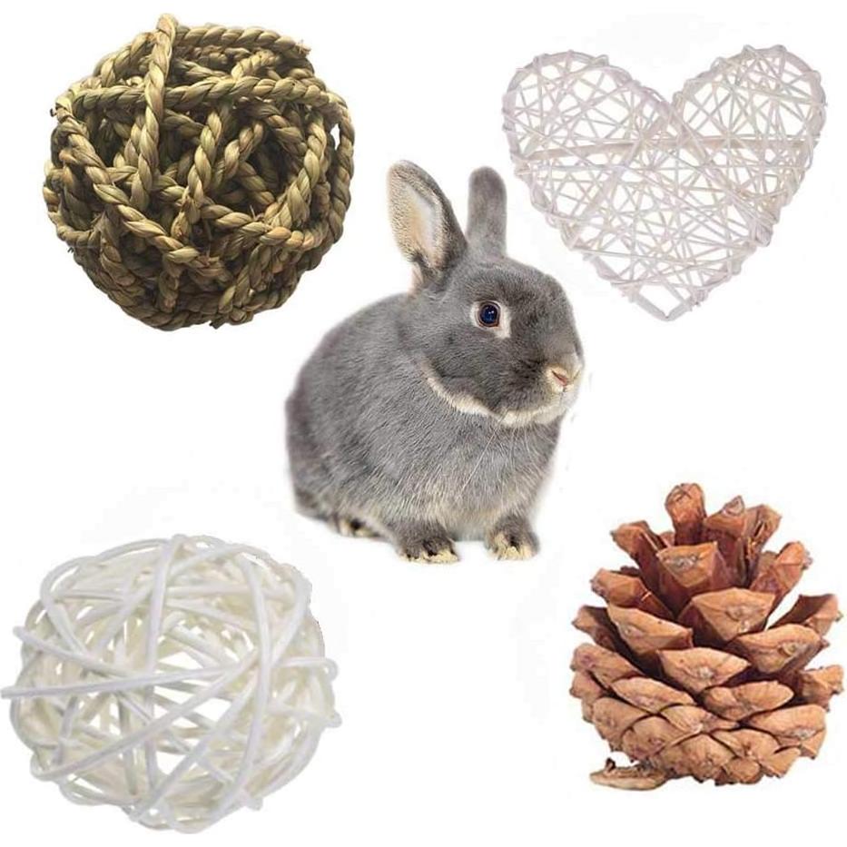 Juguetes de Masticación para Conejos ANDES - 13PCS Natural