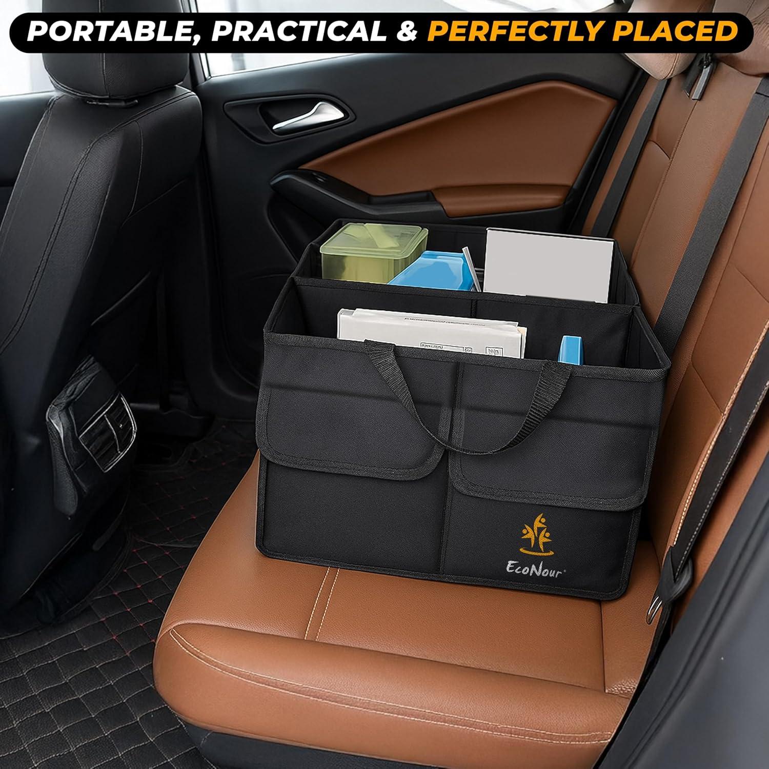 Organizador de Maletero EcoNour Plegable 49L para Auto - Negro