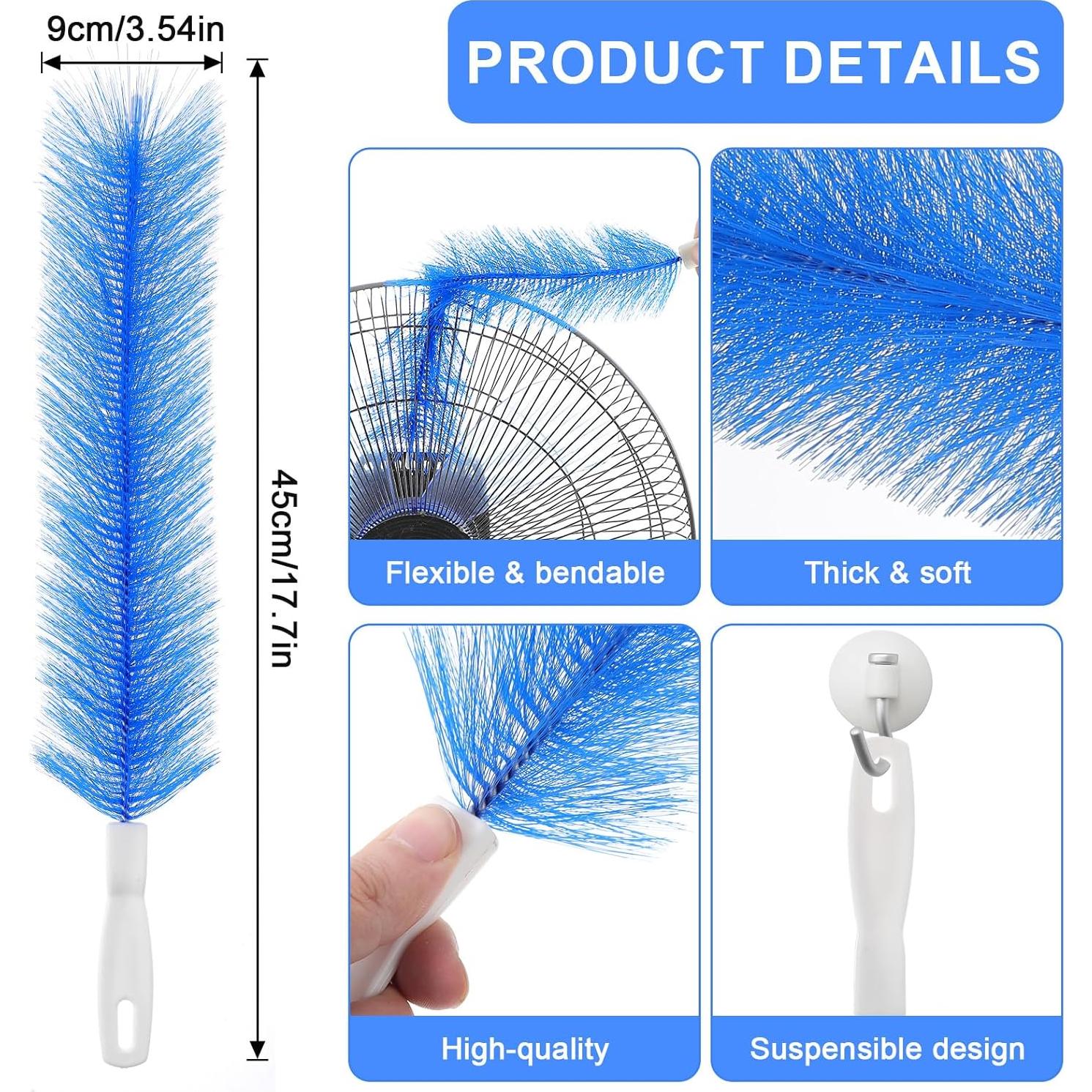 Juego de 2 Cepillos Limpiadores de Ventilador Yuanchu Azul