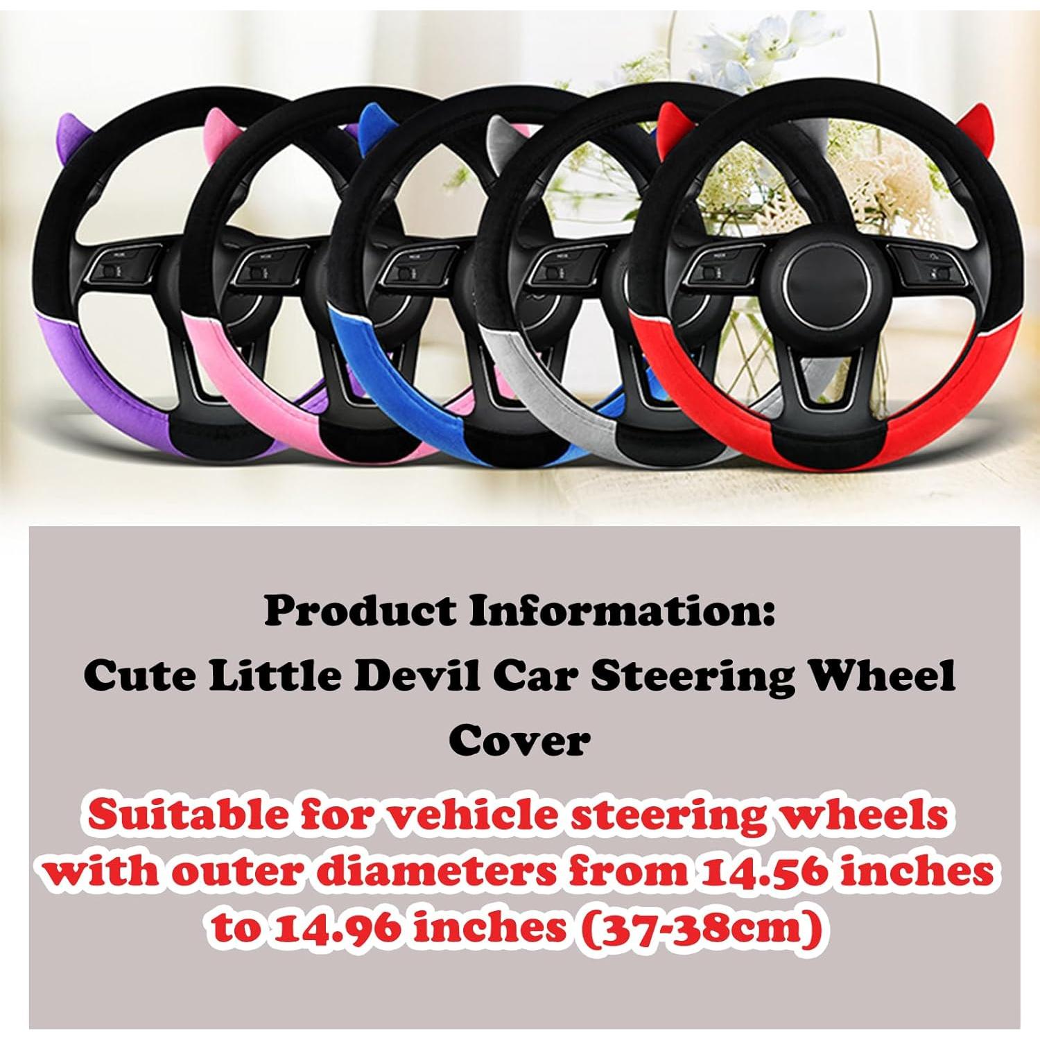 Cubierta de Volante MissSoul Diablo Bonito Antideslizante 38cm Azul