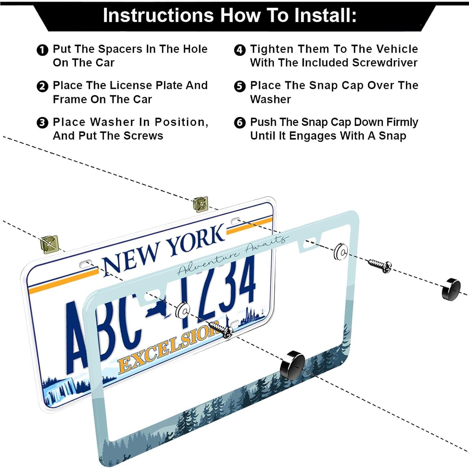 Marcos de Placa de Licencia LRZJYDMB Aventura Espera - 2 Piezas