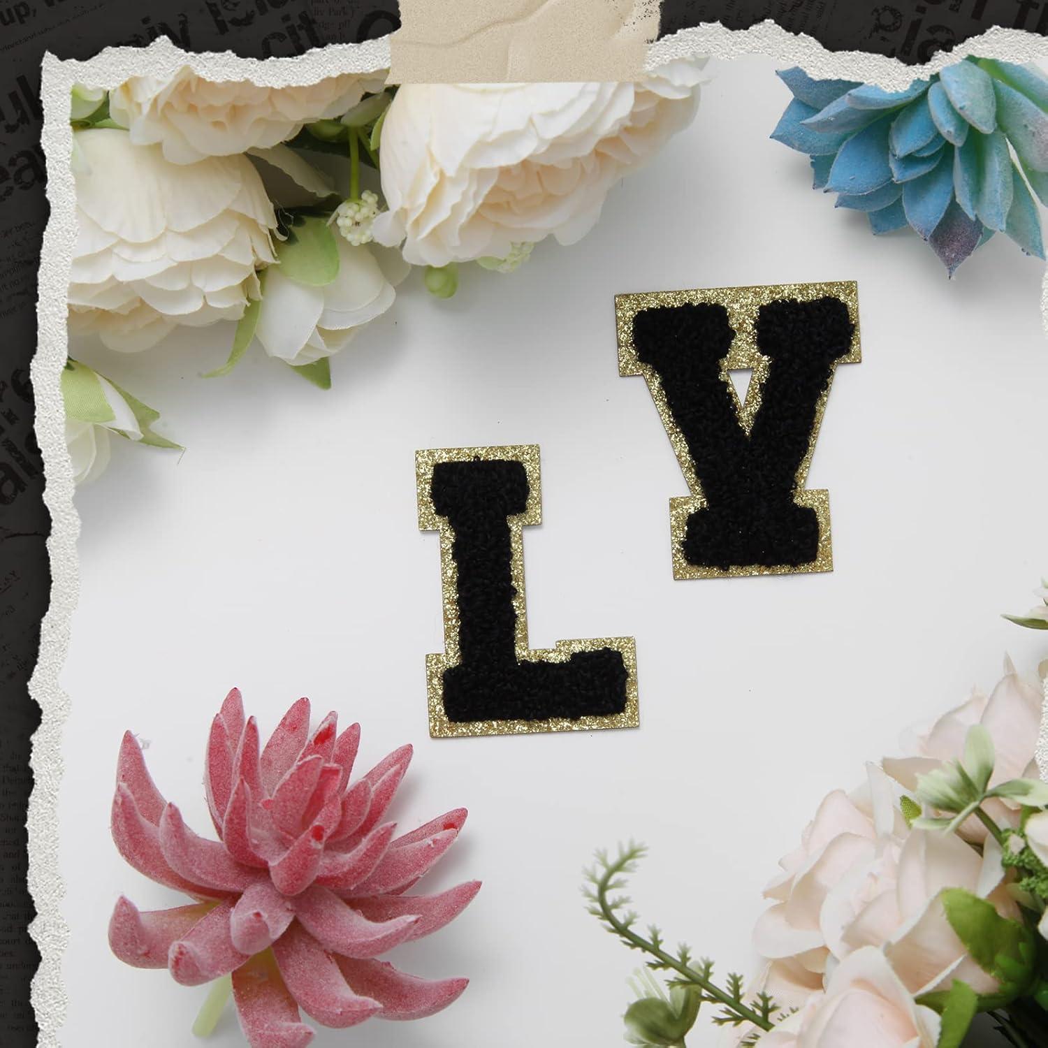 156 Piezas Parches de Letras Chenille Yeload Negro A-Z