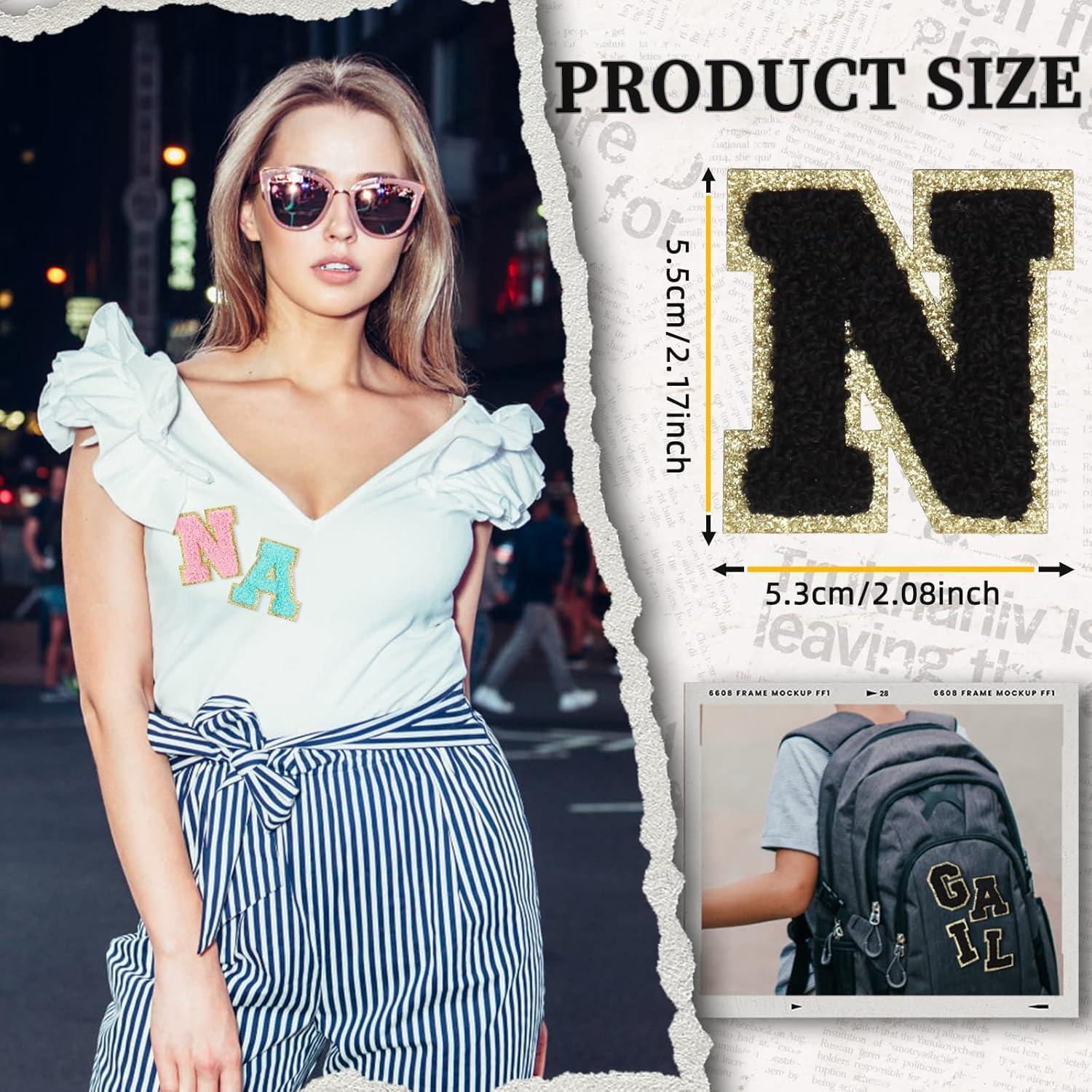 156 Piezas Parches de Letras Chenille Yeload Negro A-Z