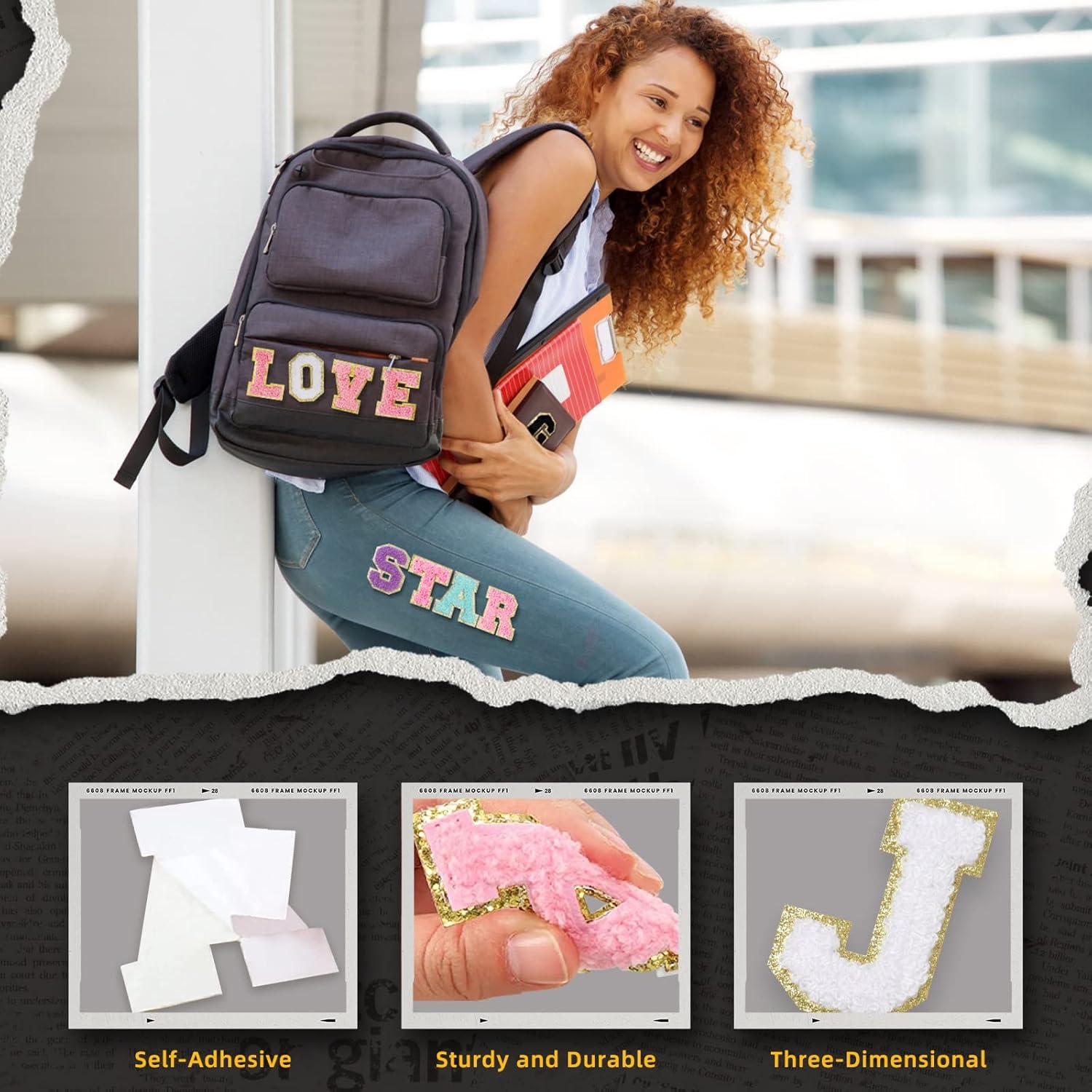 156 Piezas Parches de Letras Chenille Yeload Negro A-Z