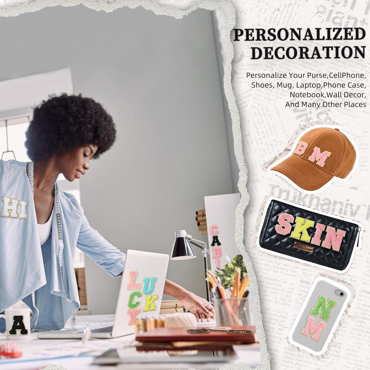 156 Piezas Parches de Letras Chenille Yeload Negro A-Z