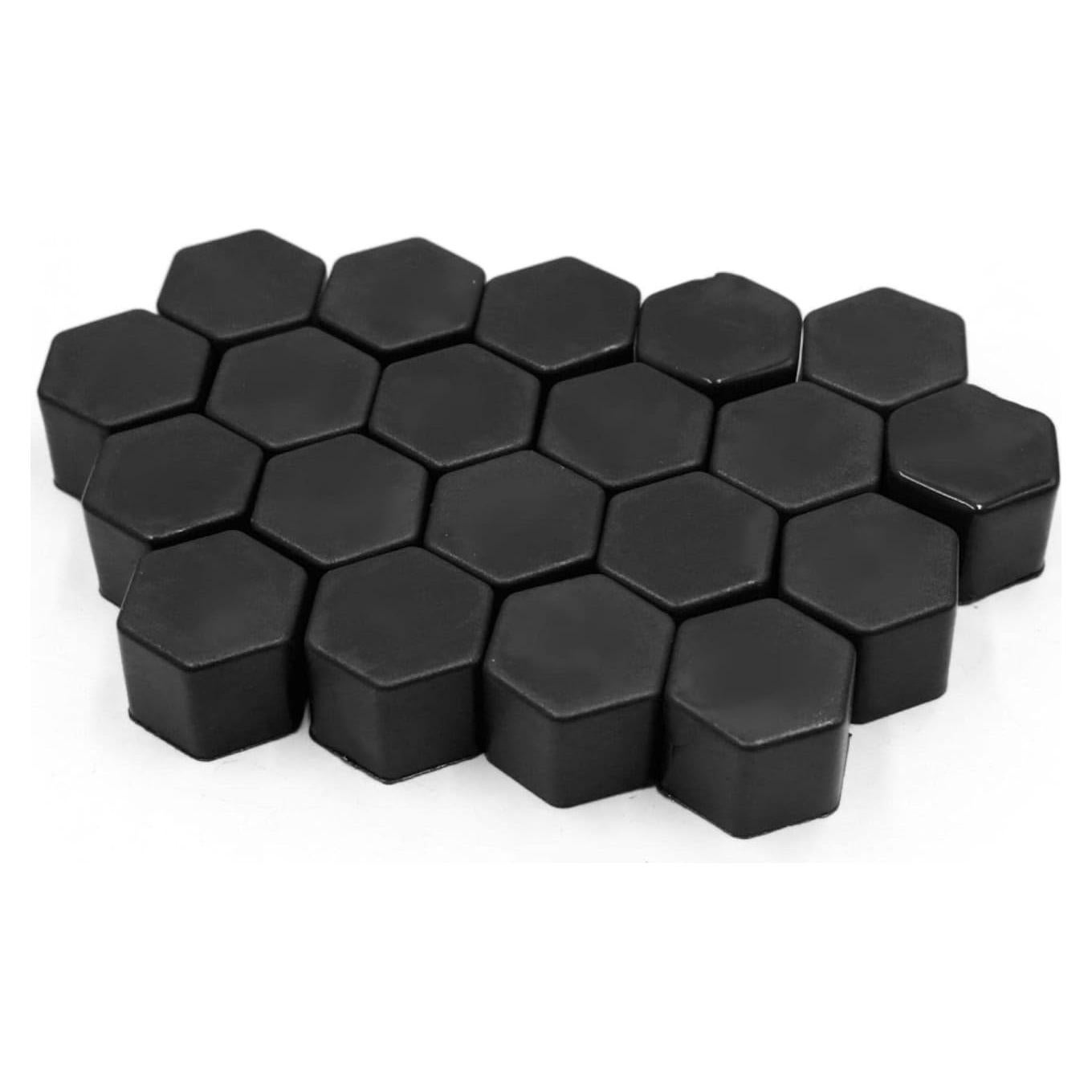 Cubiertas de Tuerca de Rueda uxcell 20Pcs Silicona Negra 19mm