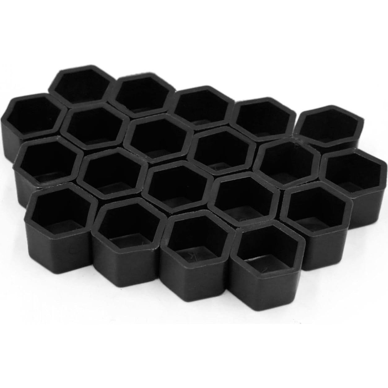 Cubiertas de Tuerca de Rueda uxcell 20Pcs Silicona Negra 19mm