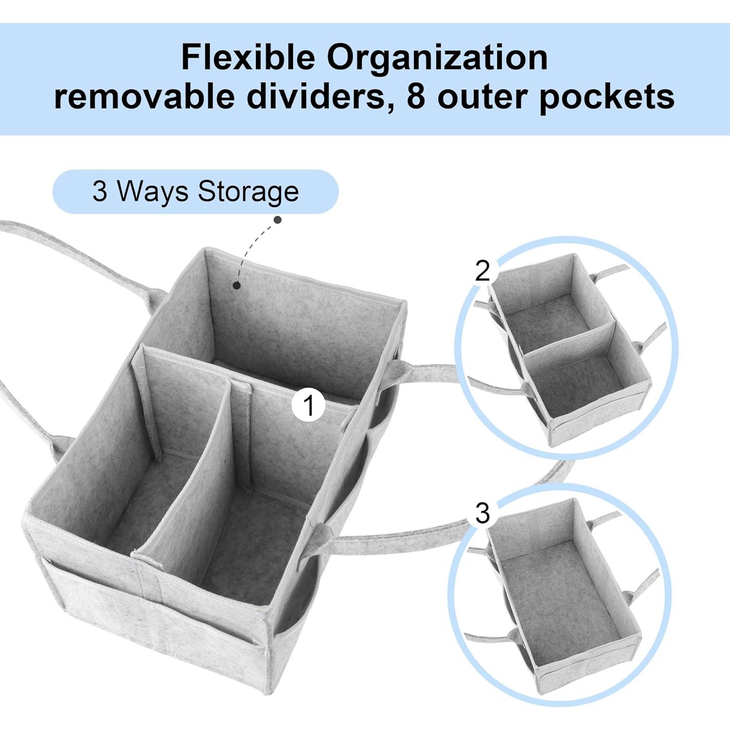 Organizador de Pañales PHILORN Gris 38x23x18 cm con Divisores