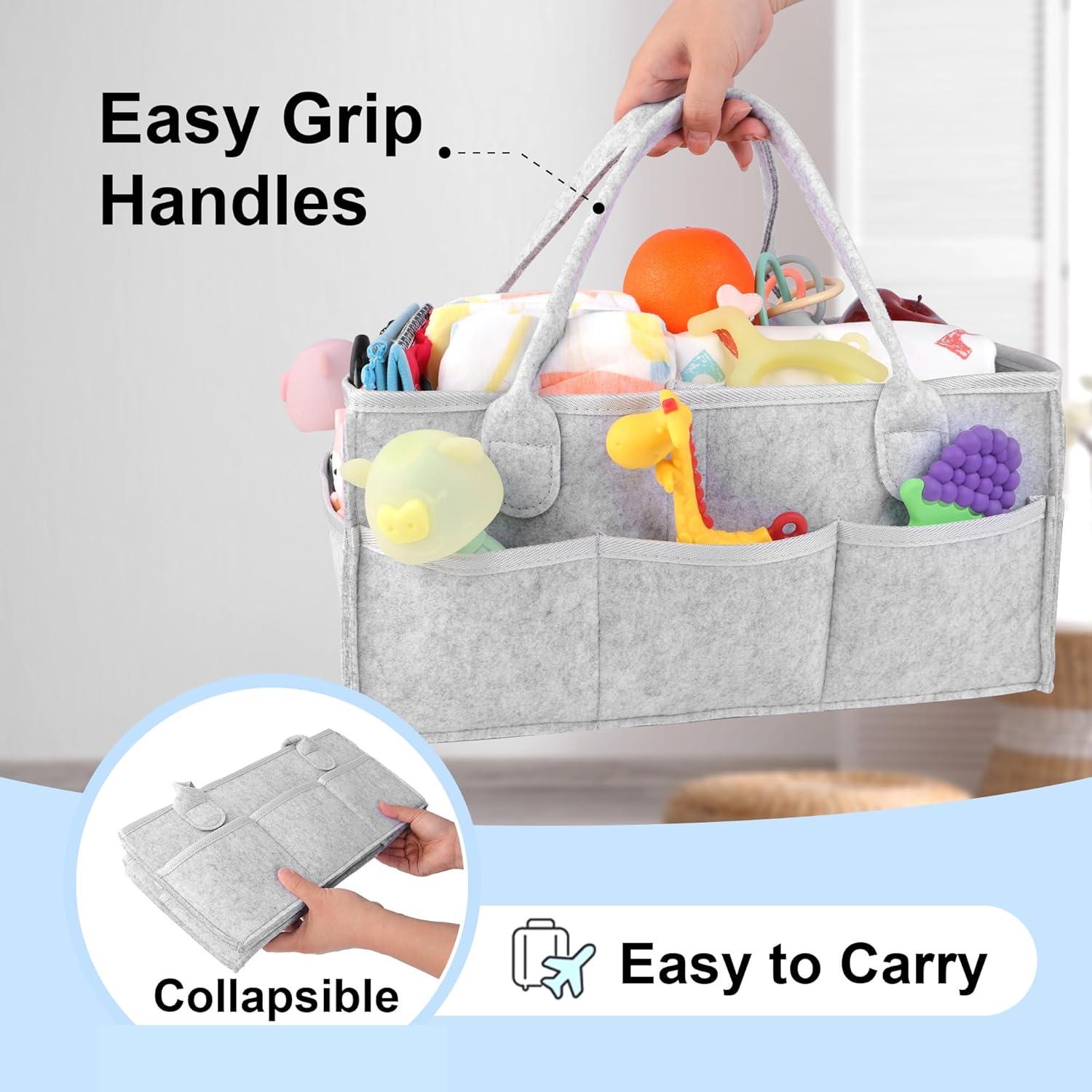 Organizador de Pañales PHILORN Gris 38x23x18 cm con Divisores