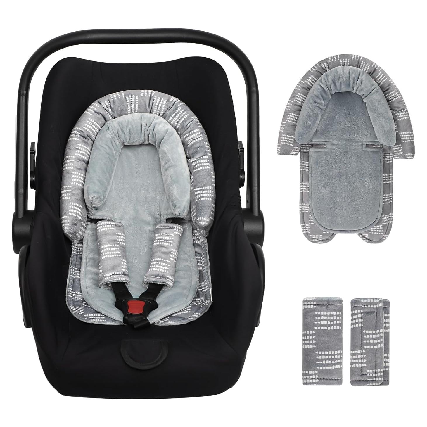 Inserto para Asiento de Auto HNHUAMING Gris a Cuadros 2-en-1