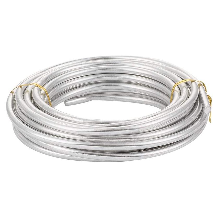 Alambre de Aluminio Plateado 6mm 6.7m PH PandaHall para Manualidades