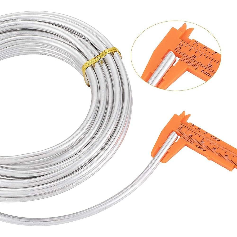 Alambre de Aluminio Plateado 6mm 6.7m PH PandaHall para Manualidades