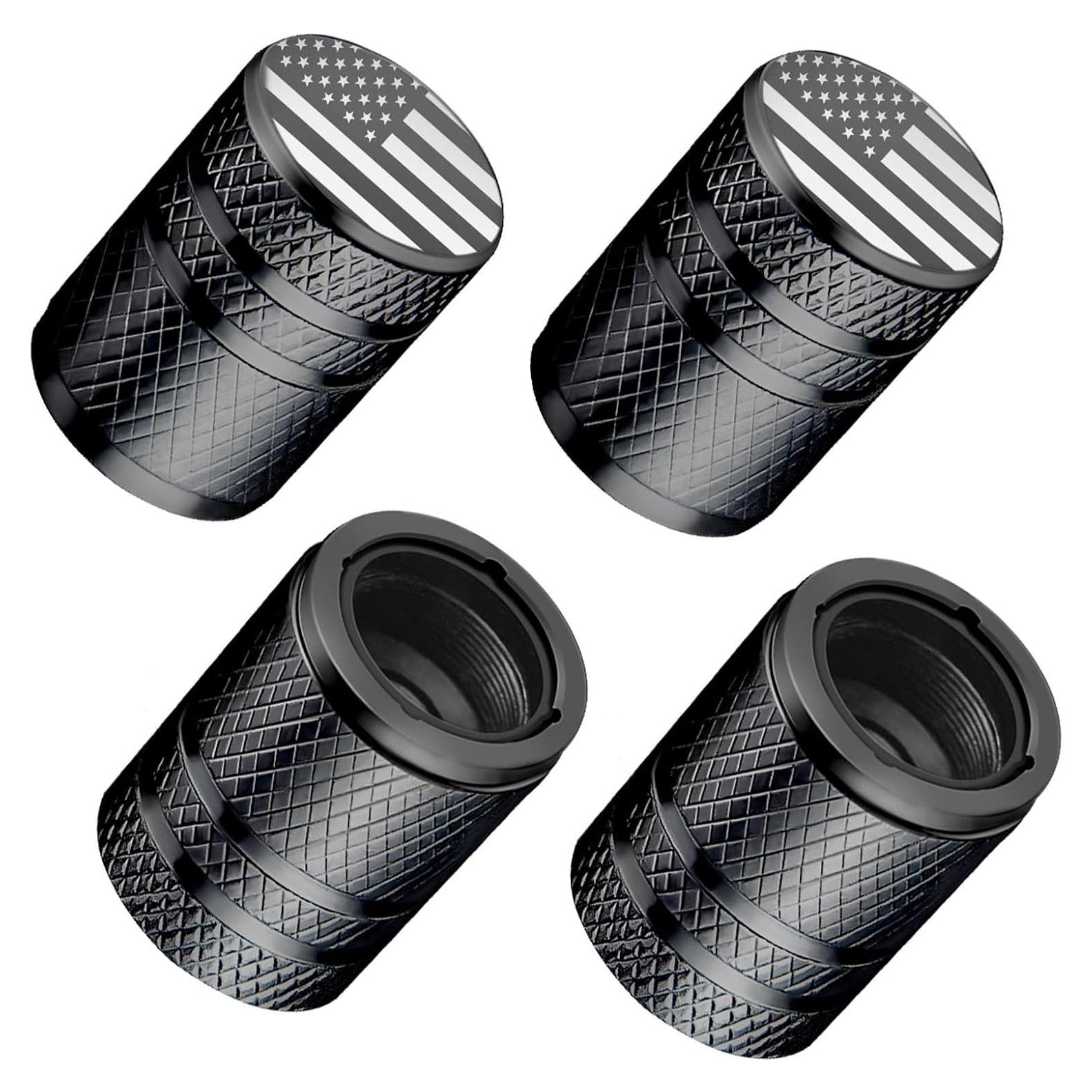 Tapas de Válvula de Neumático DESOUL - Paquete de 4 - Metal y Plástico